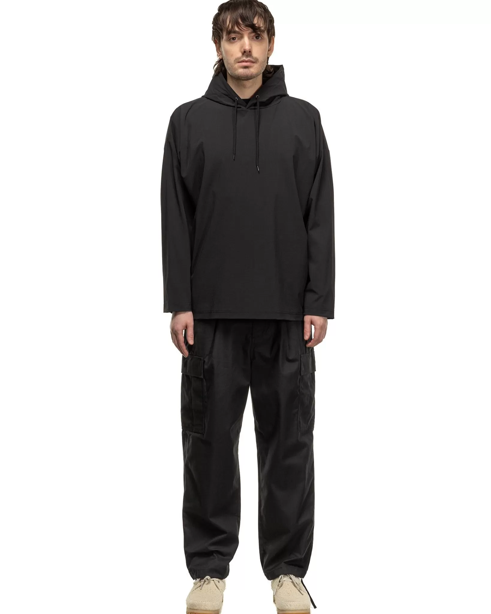 4Way Stretch Oversized Pullover Hoodie Black*Sophnet. Outlet