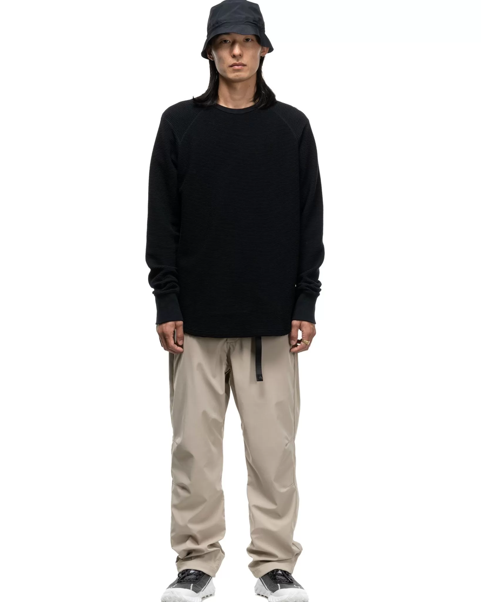 Base Crewneck-Flatback Thermal Cotton Black*HAVEN Fashion