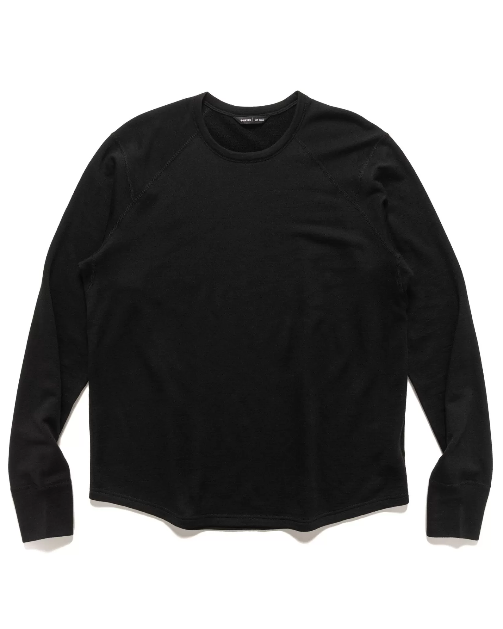 Base Crewneck-Merino Wool Terry Black*HAVEN Shop