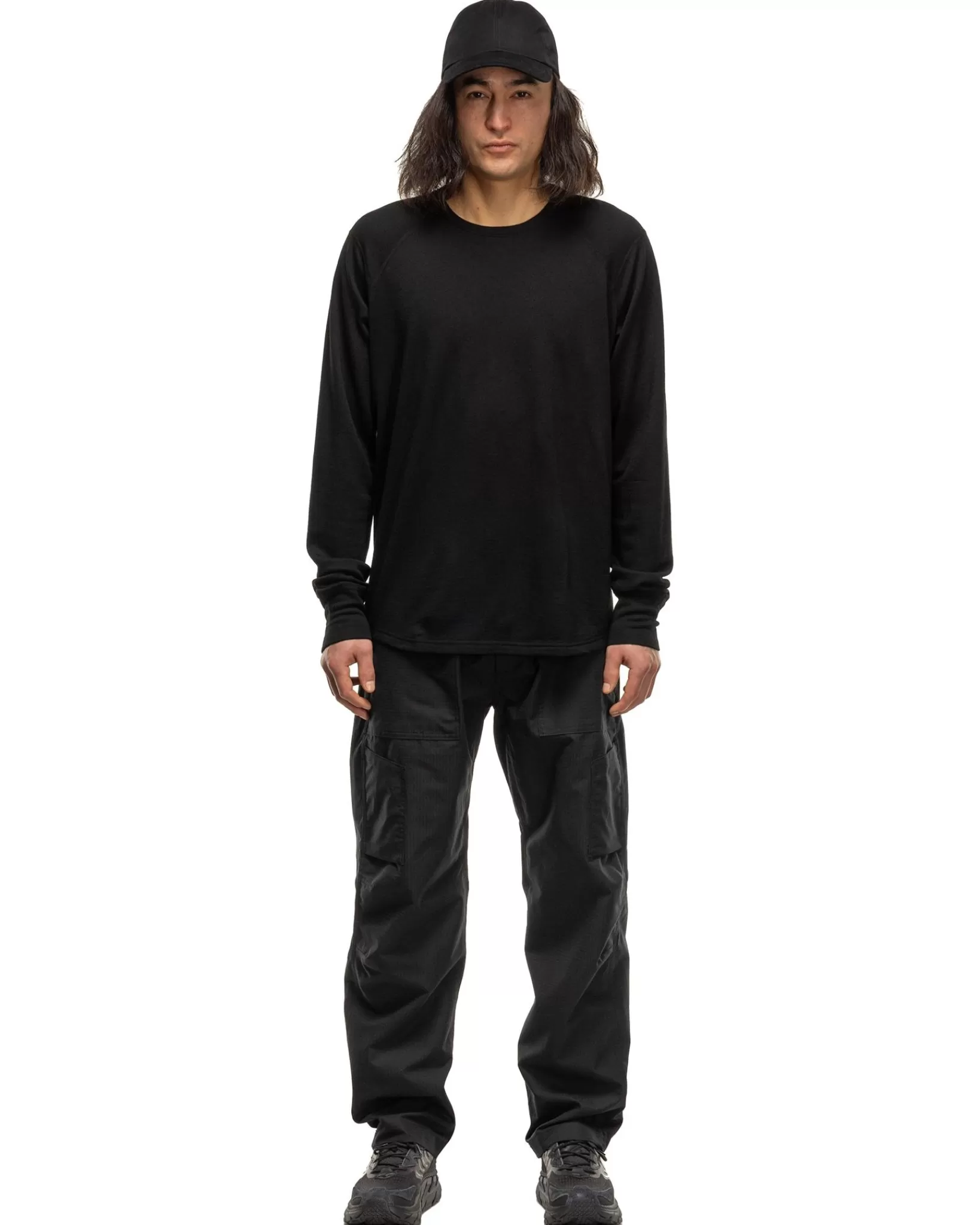 Base Crewneck-Merino Wool Terry Black*HAVEN Shop