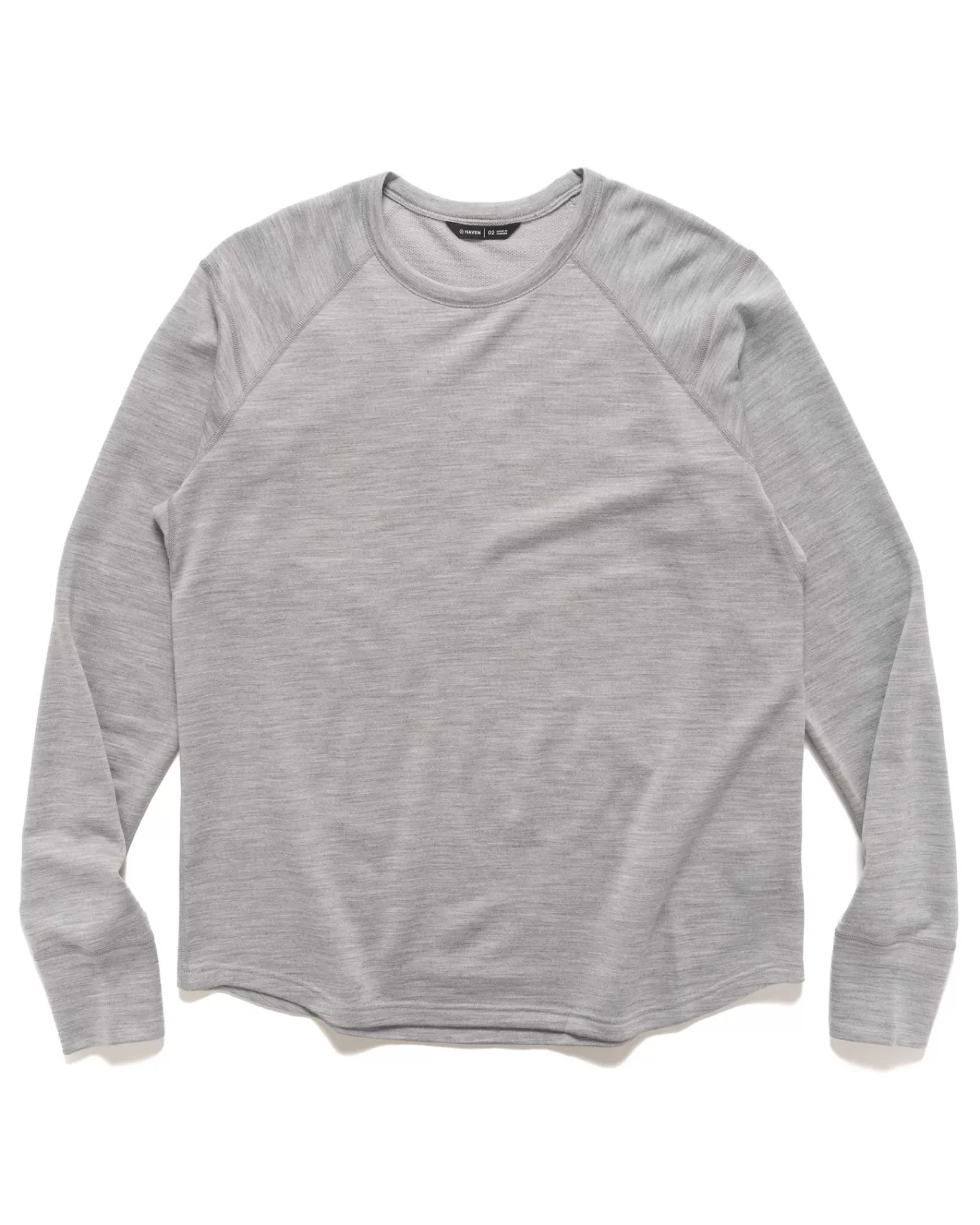 Base Crewneck-Merino Wool Terry Heather Grey*HAVEN Clearance