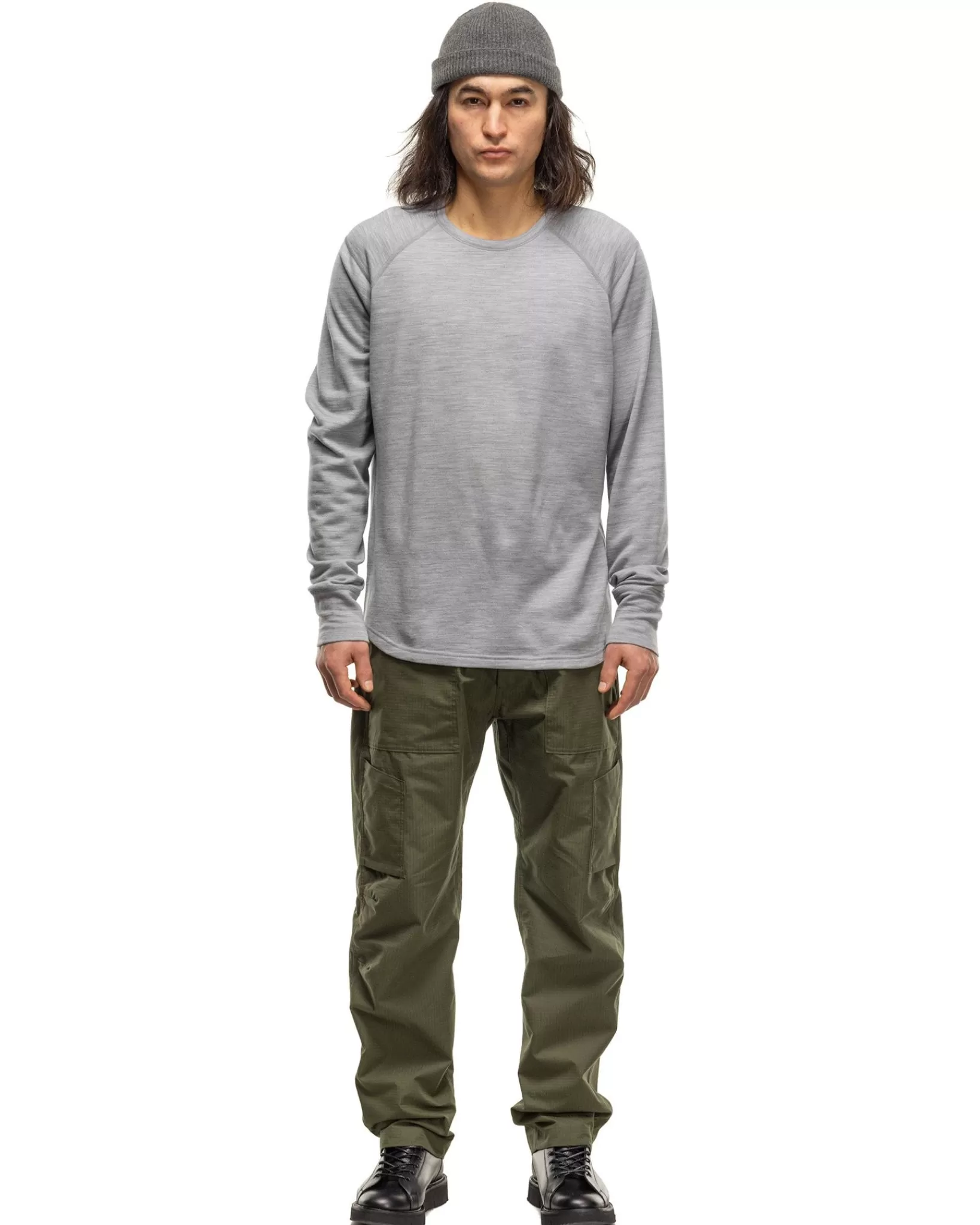 Base Crewneck-Merino Wool Terry Heather Grey*HAVEN Clearance