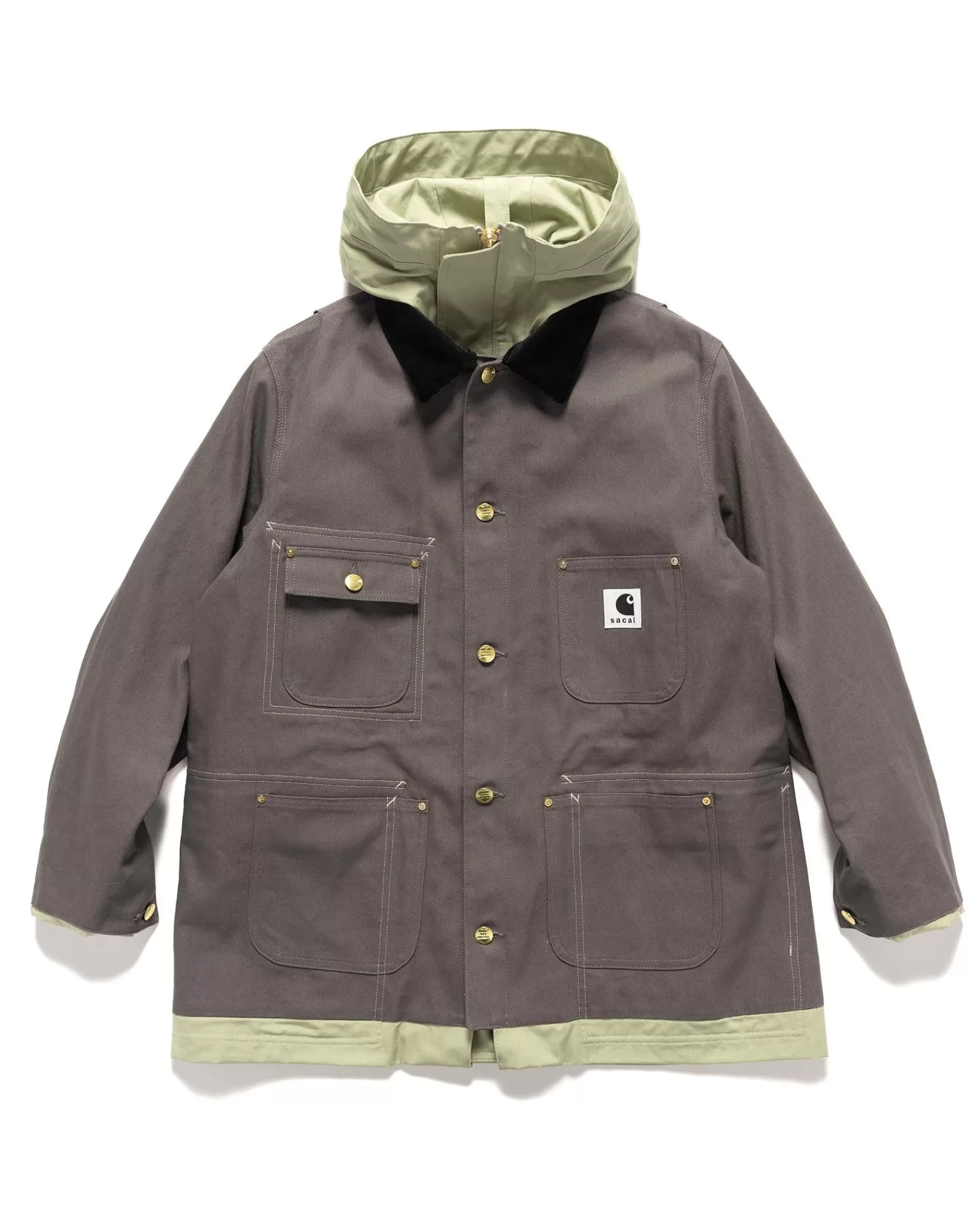 Carhartt Wip Reversible Duck Coat Grey/Green*sacai Discount