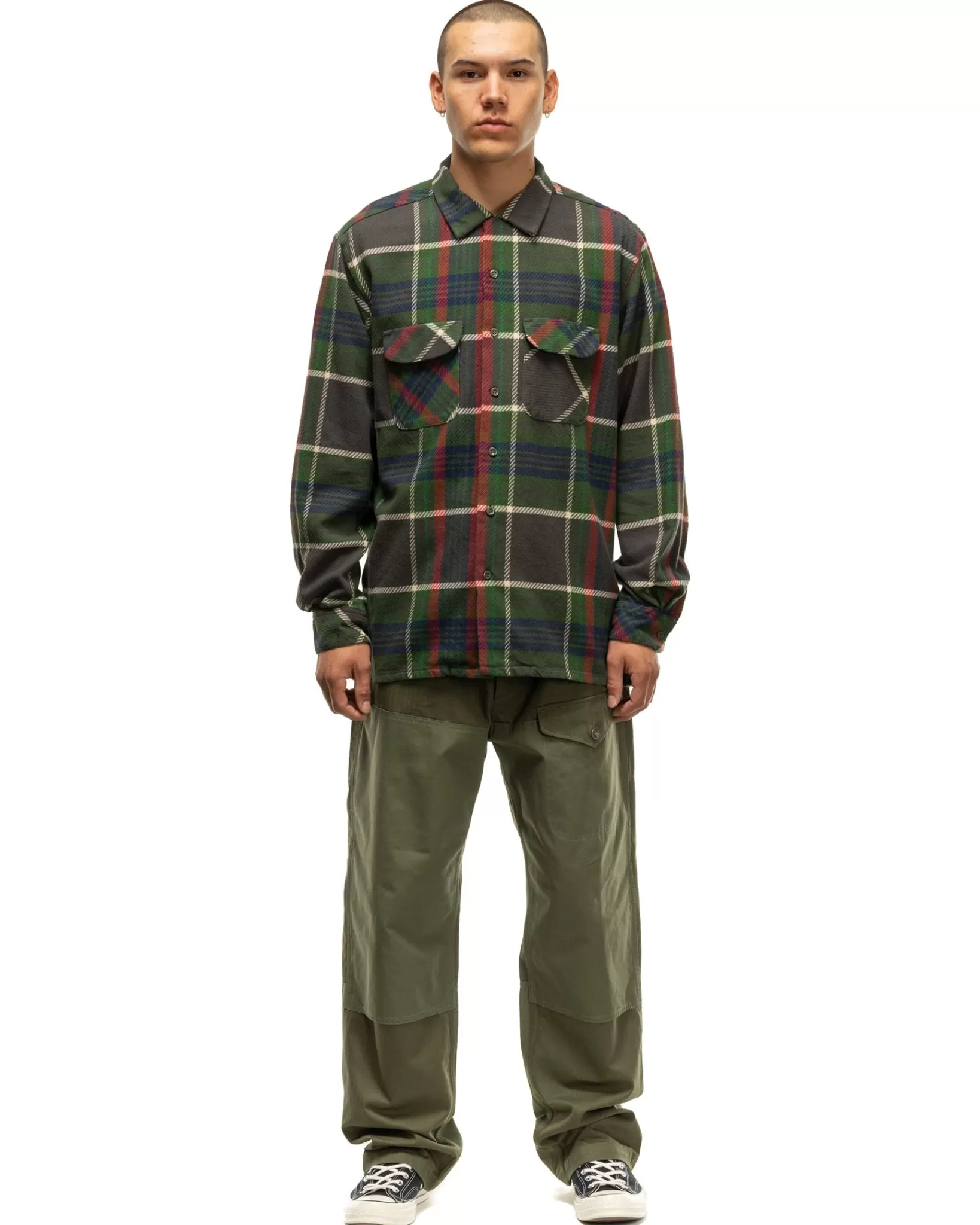 Classic Shirt Cotton Heavy Twill Plaid Olive*Engineered Garments Best