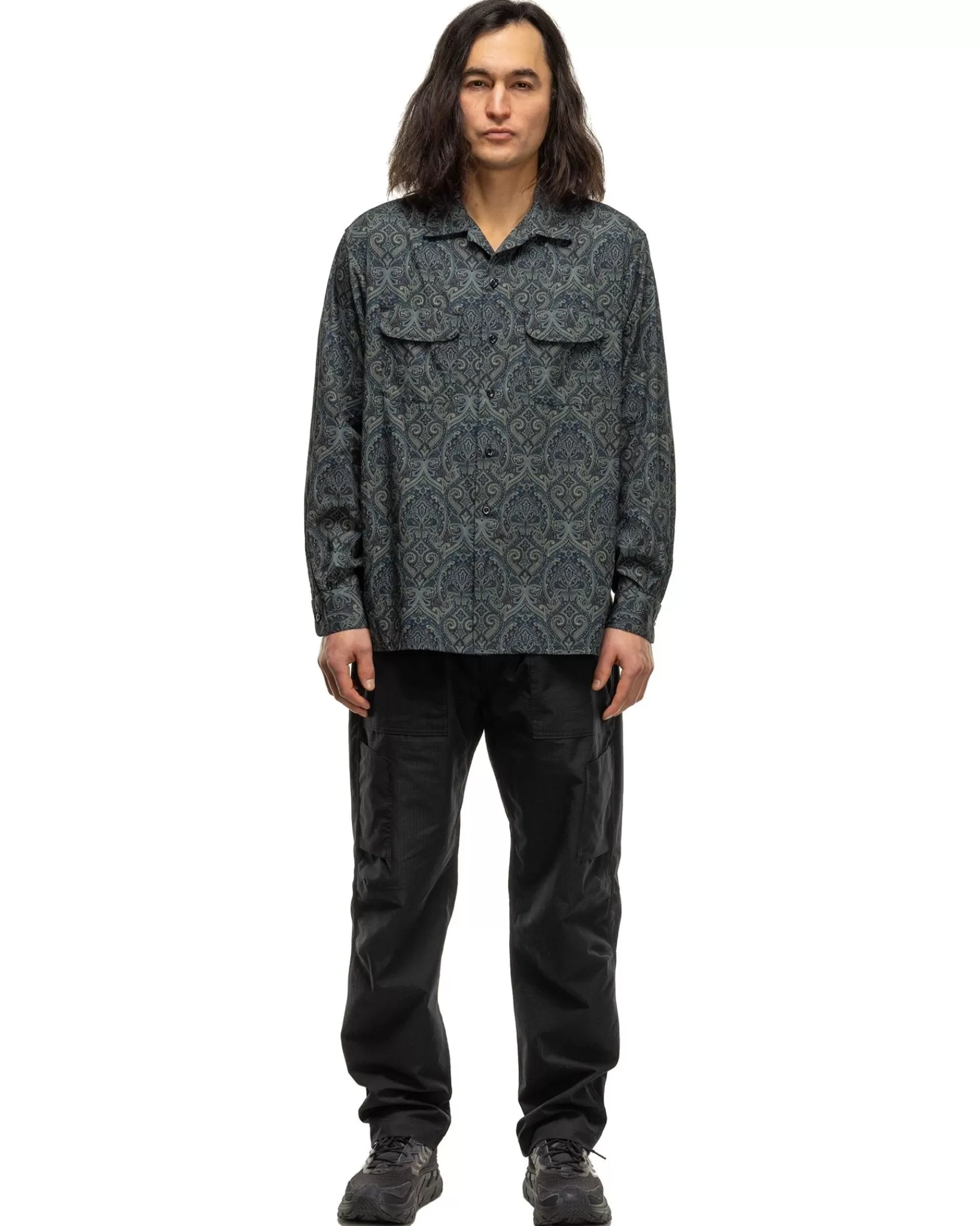 Classic Shirt Cotton Paisley Print Navy*Engineered Garments Clearance