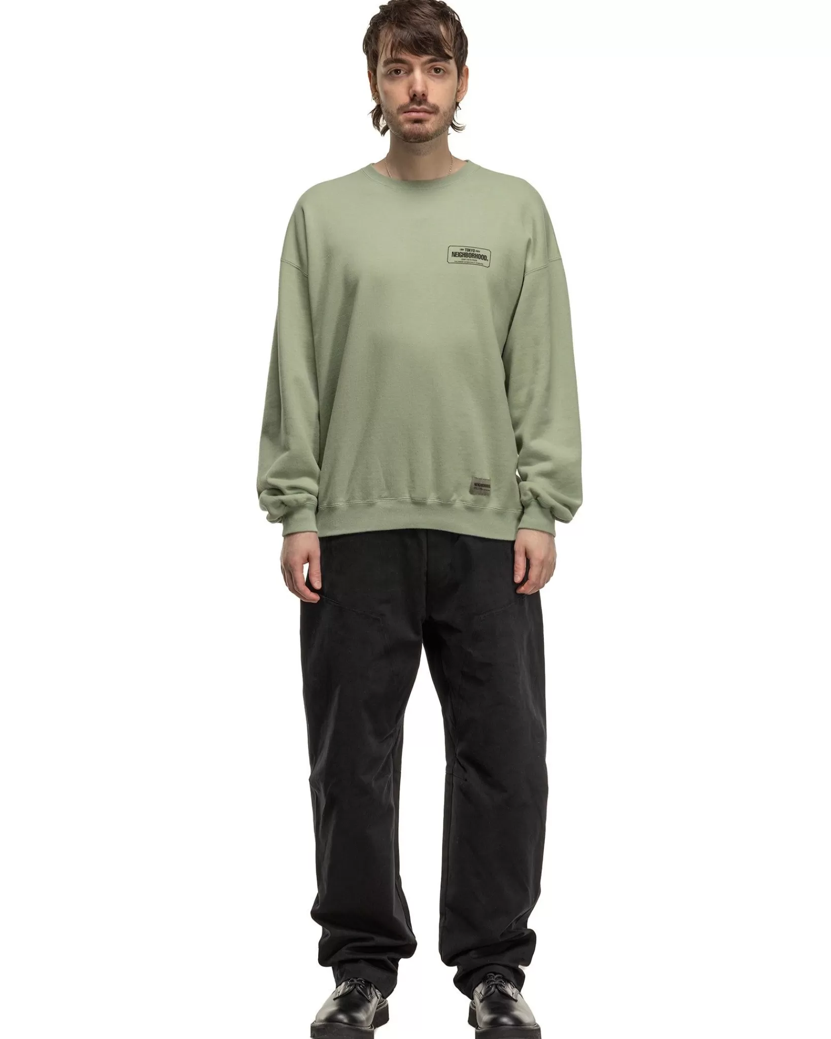 Classic Sweat Shirt Ls Sage Green*Neighborhood Sale