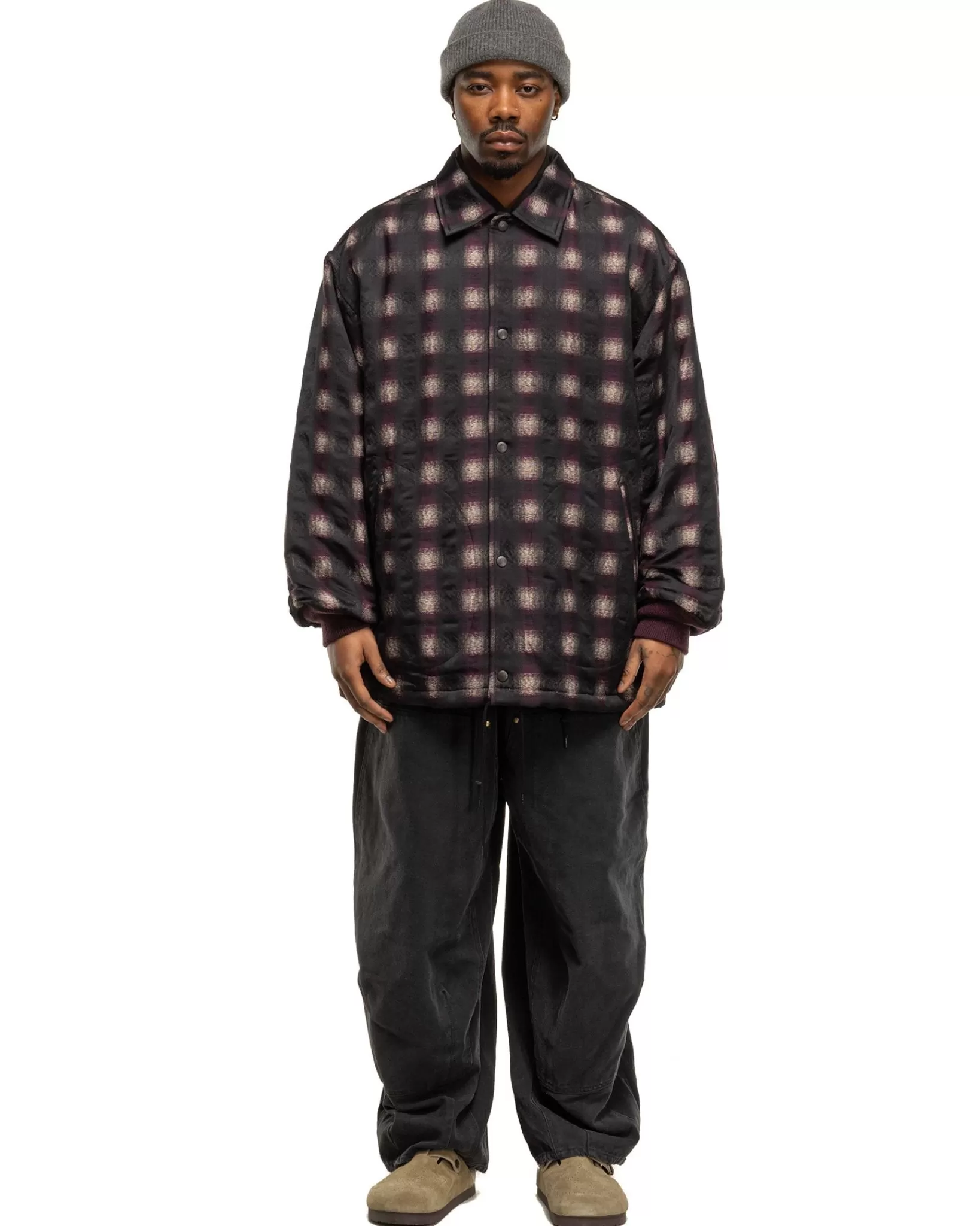 Coach Jacket-Pe/A/C/W/N Ombre Plaid Jq. Bordeaux*Needles Online