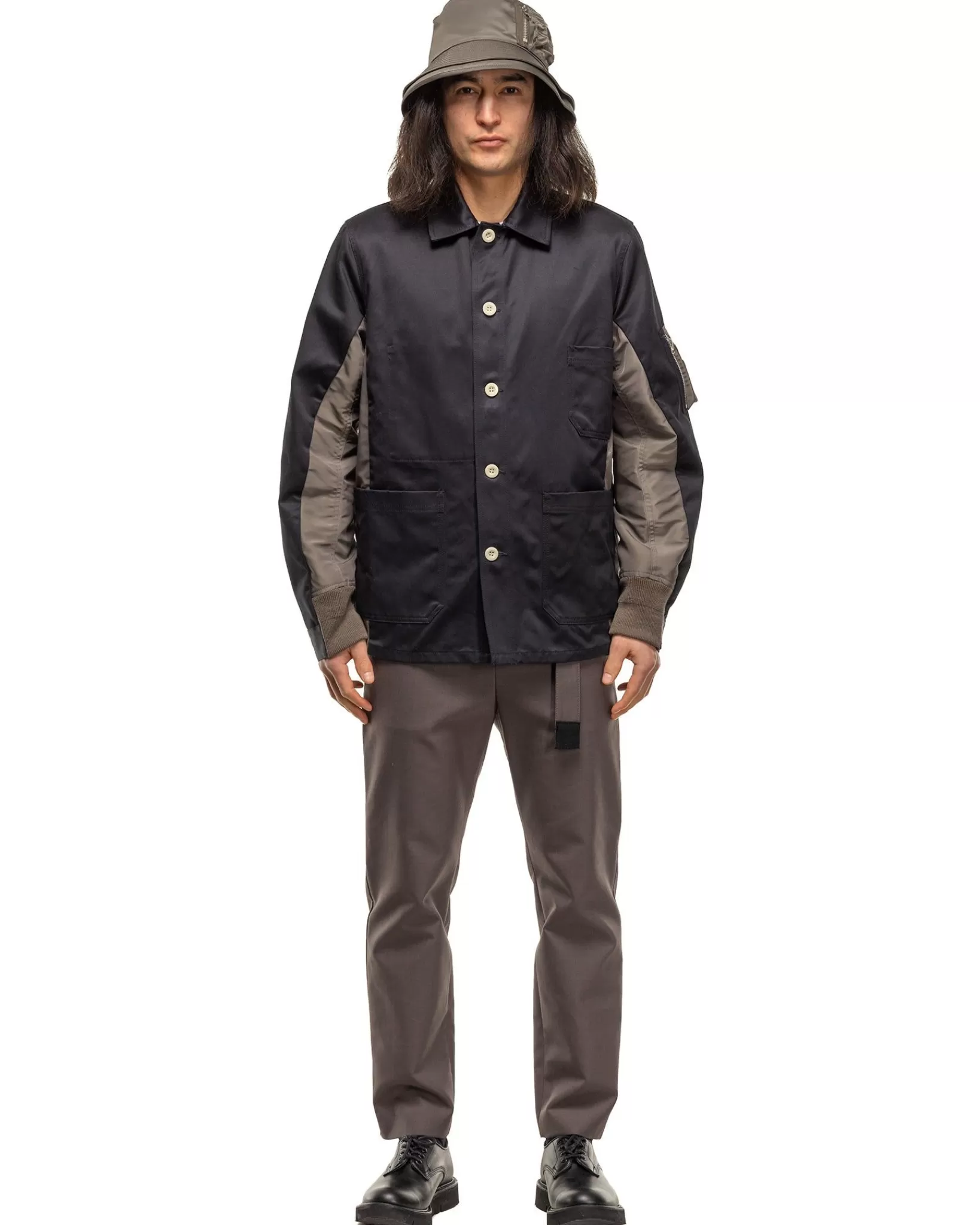 Cotton Chino X Nylon Twill Blouson Navy X Taupe*sacai Discount