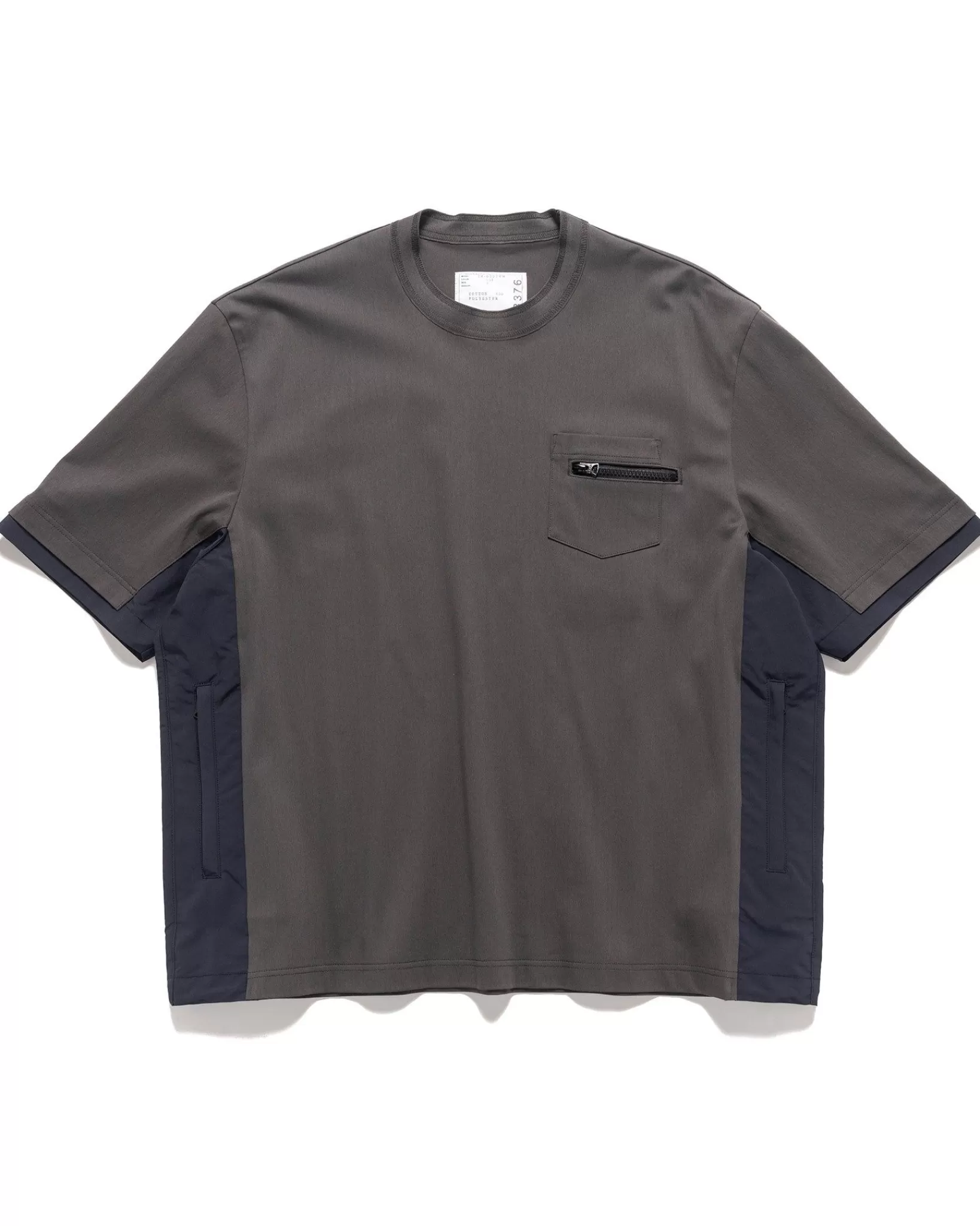 Cotton Jersey T-Shirt C/Grey X Navy*sacai Cheap