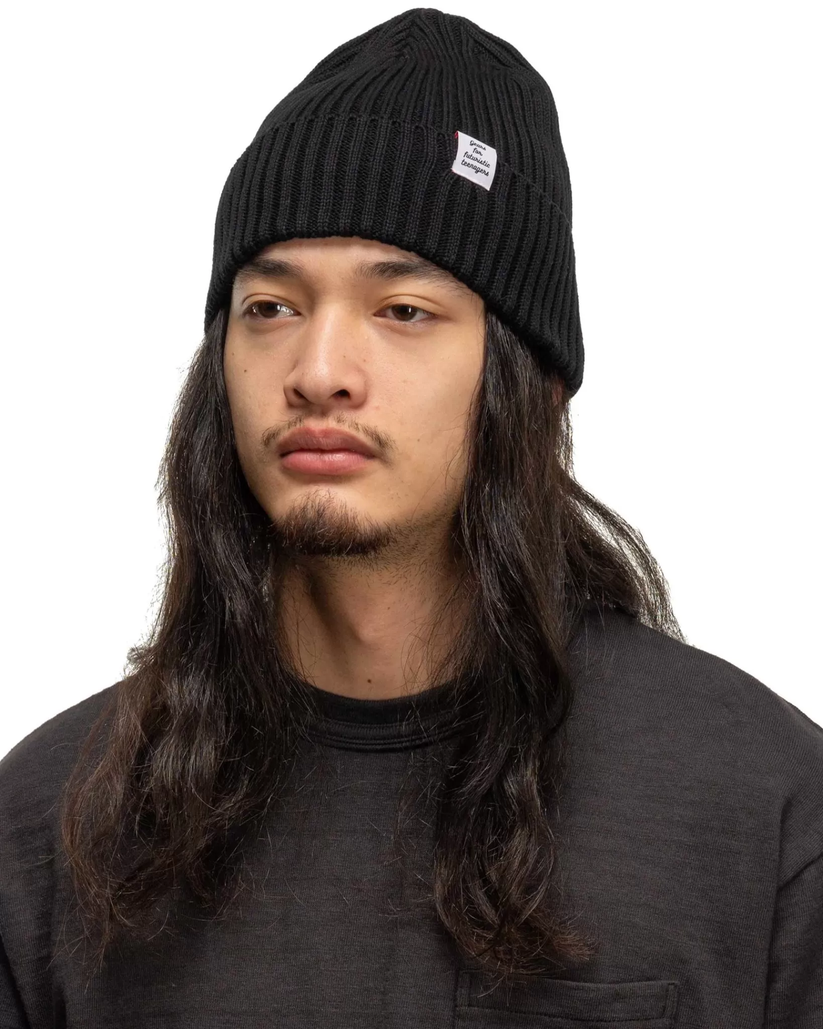 Cotton Rib Beanie Black*Human Made Outlet