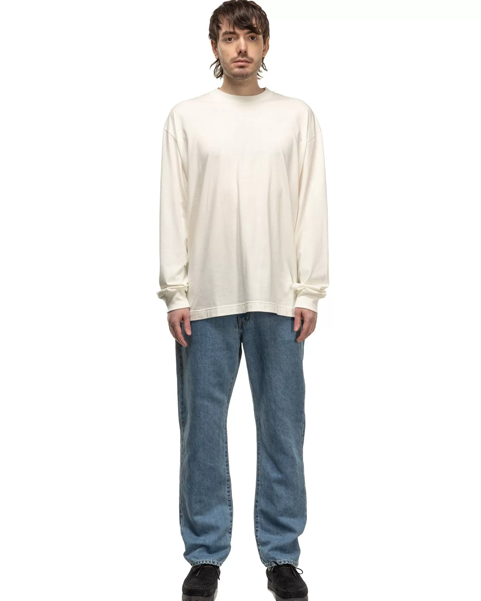 Cotton Silk L/S Baggy Tee White*Sophnet. Best Sale