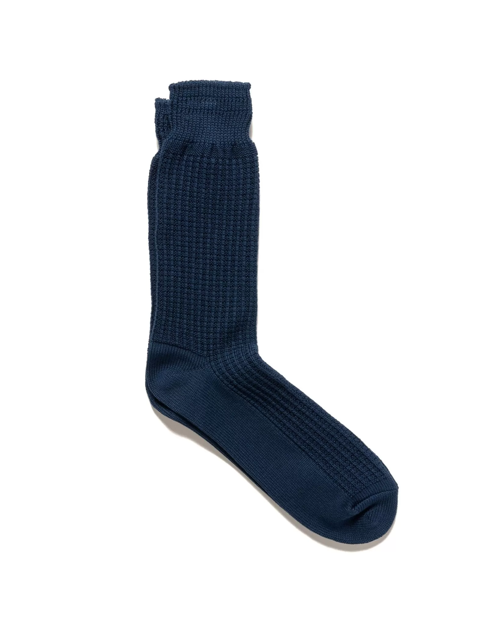 Cotton Waffle Crew Socks Dull Blue*ROTOTO Flash Sale