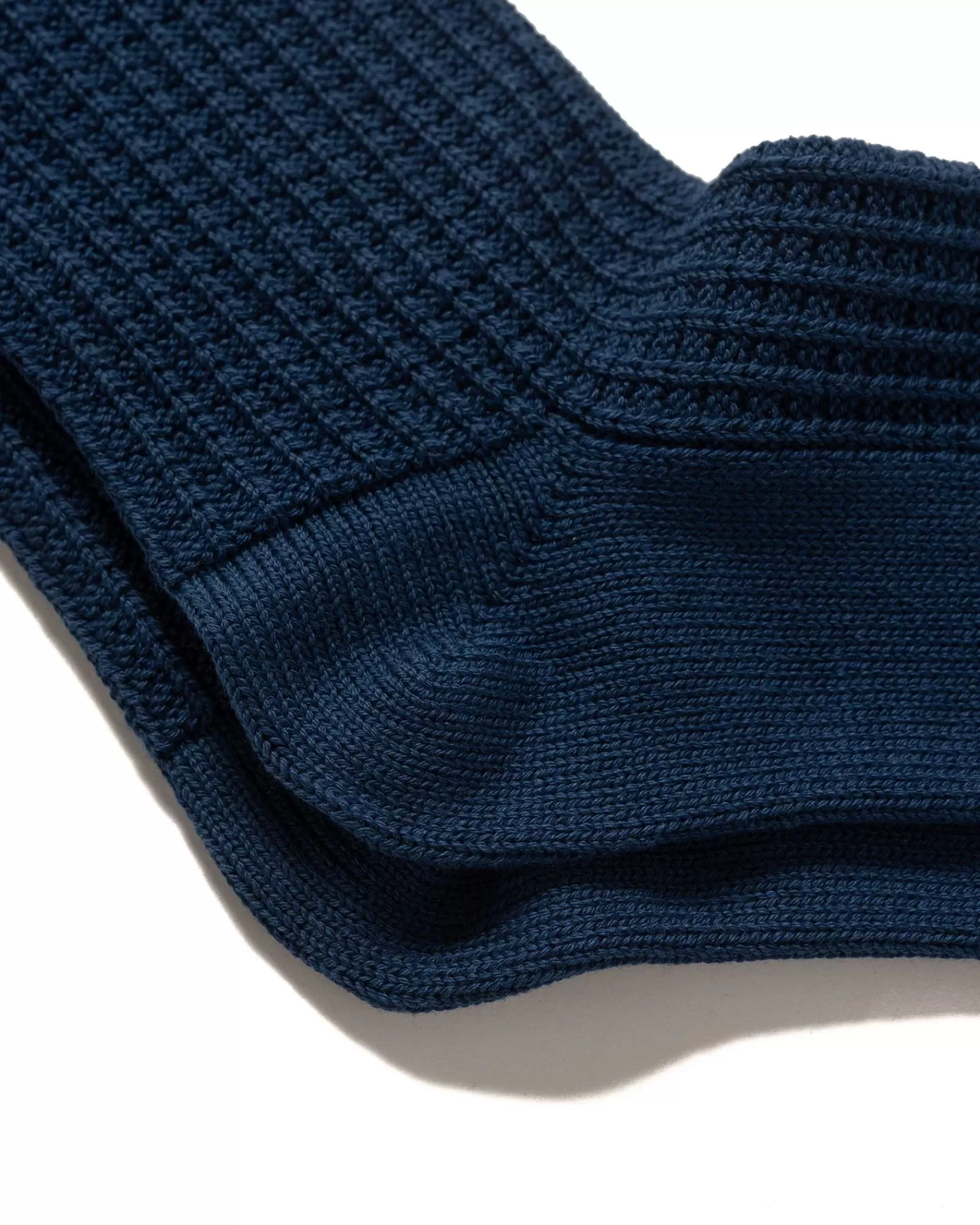 Cotton Waffle Crew Socks Dull Blue*ROTOTO Flash Sale