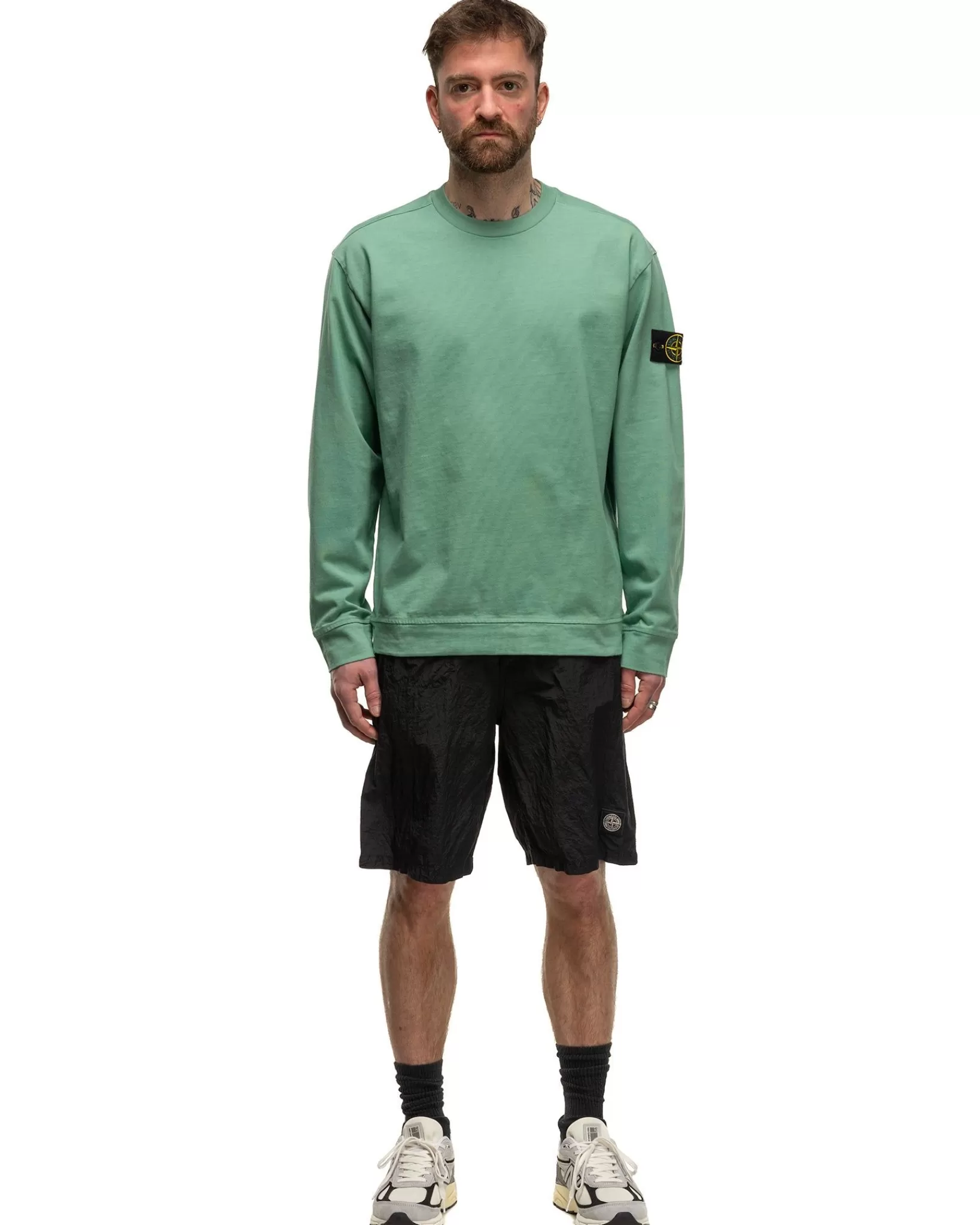 Crewneck Sweatshirt Light Green #01*Stone Island Store