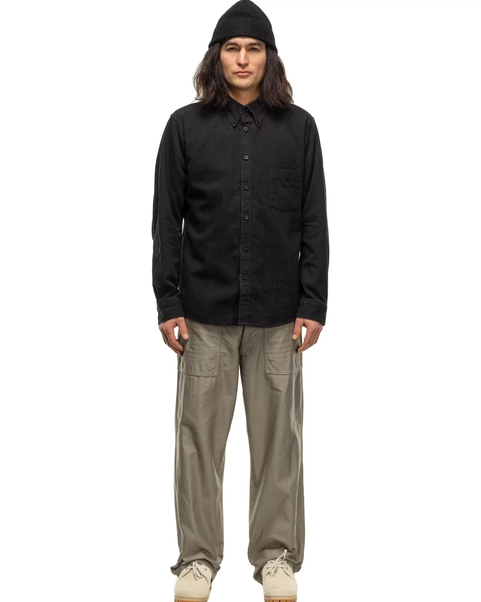 Dweller L/S B.D. Shirt C/L Oxford Black*nonnative Discount