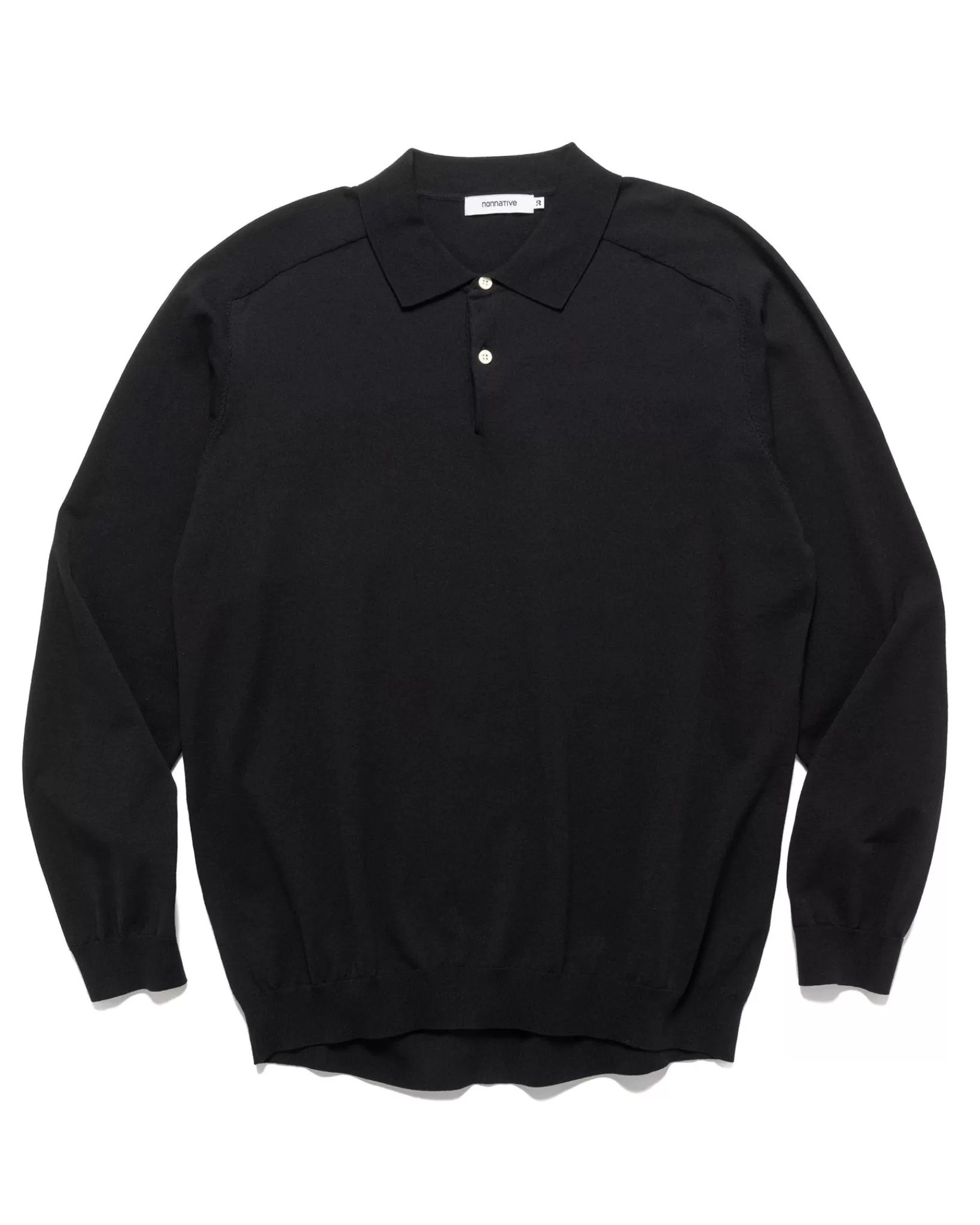 Dweller L/S Polo Sweater C/P Yarn Black*nonnative Store