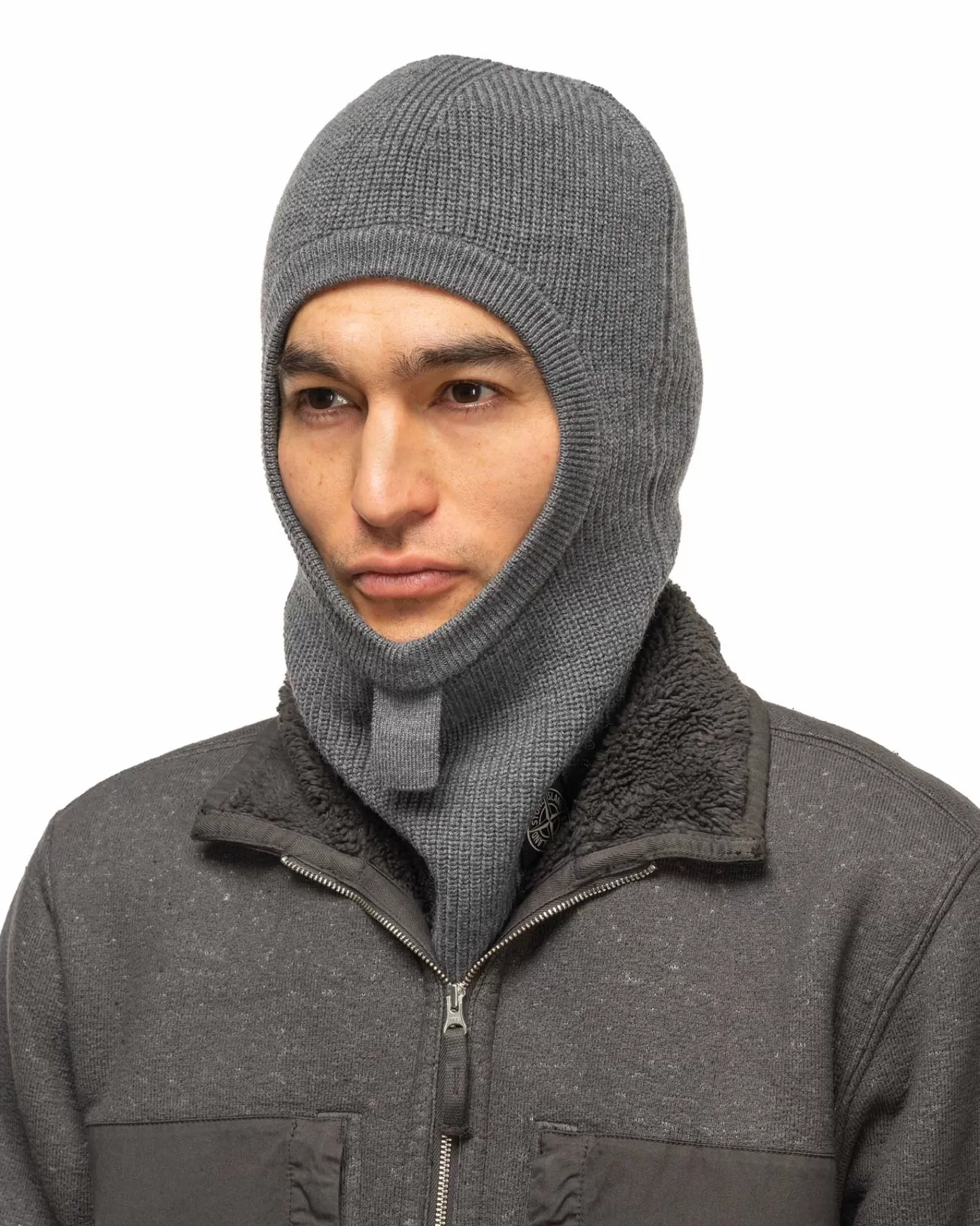 English Coast Wool Balaclava Melange Dark Grey*Stone Island Outlet