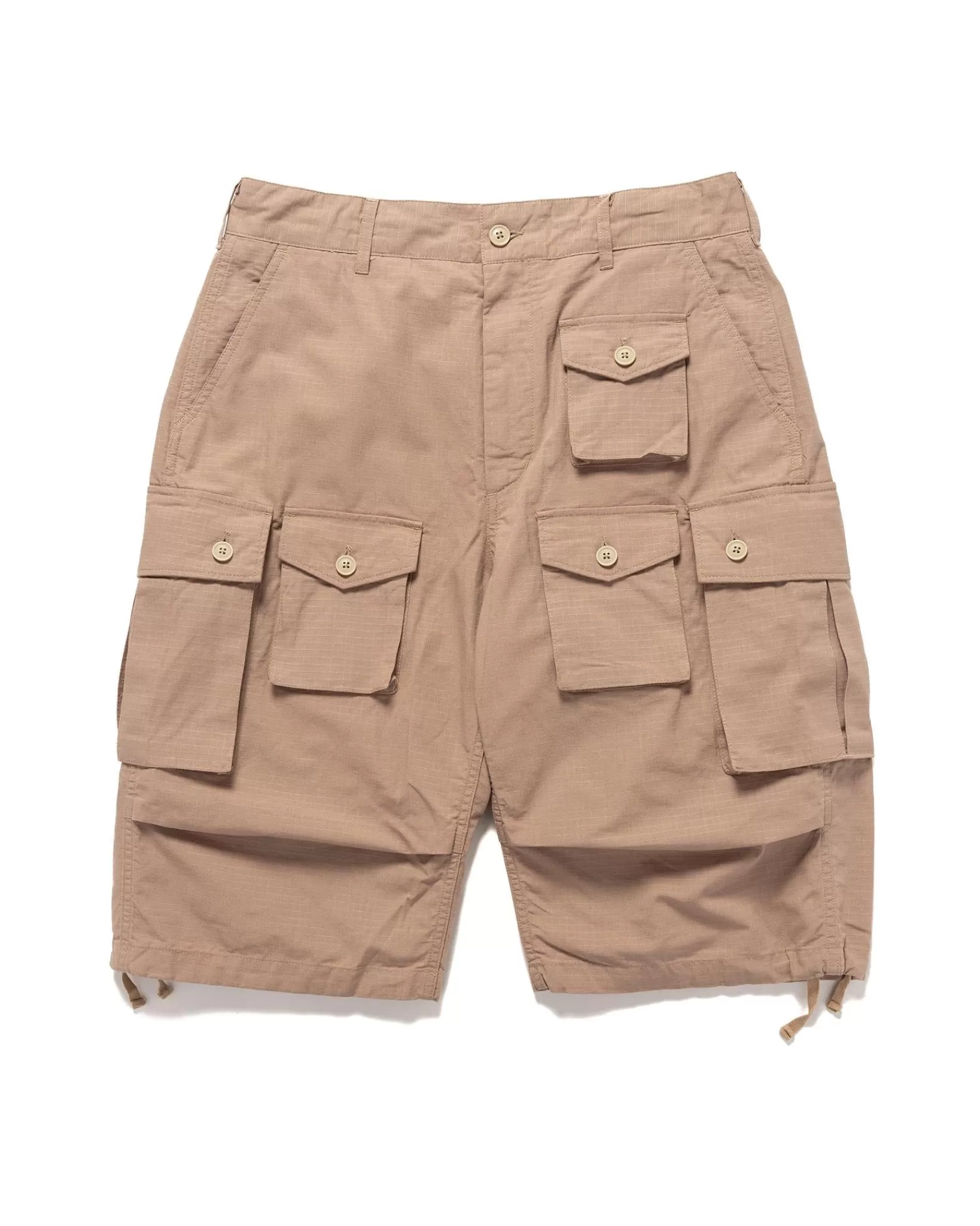 Fa Short Cotton Ripstop Khaki*Engineered Garments Best Sale