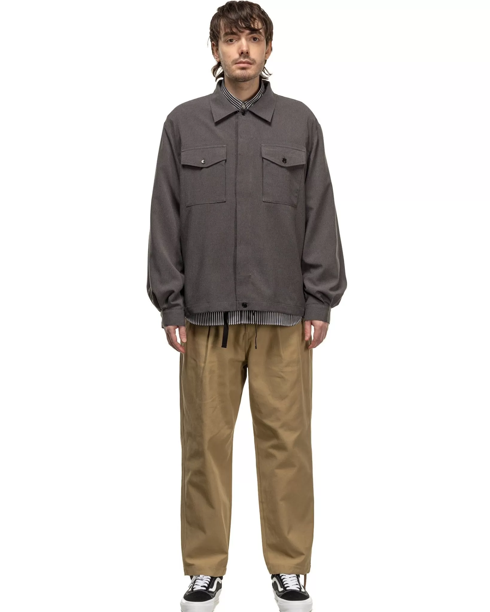 Hem Code Shirt Jacket Charcoal Grey*Sophnet. Cheap