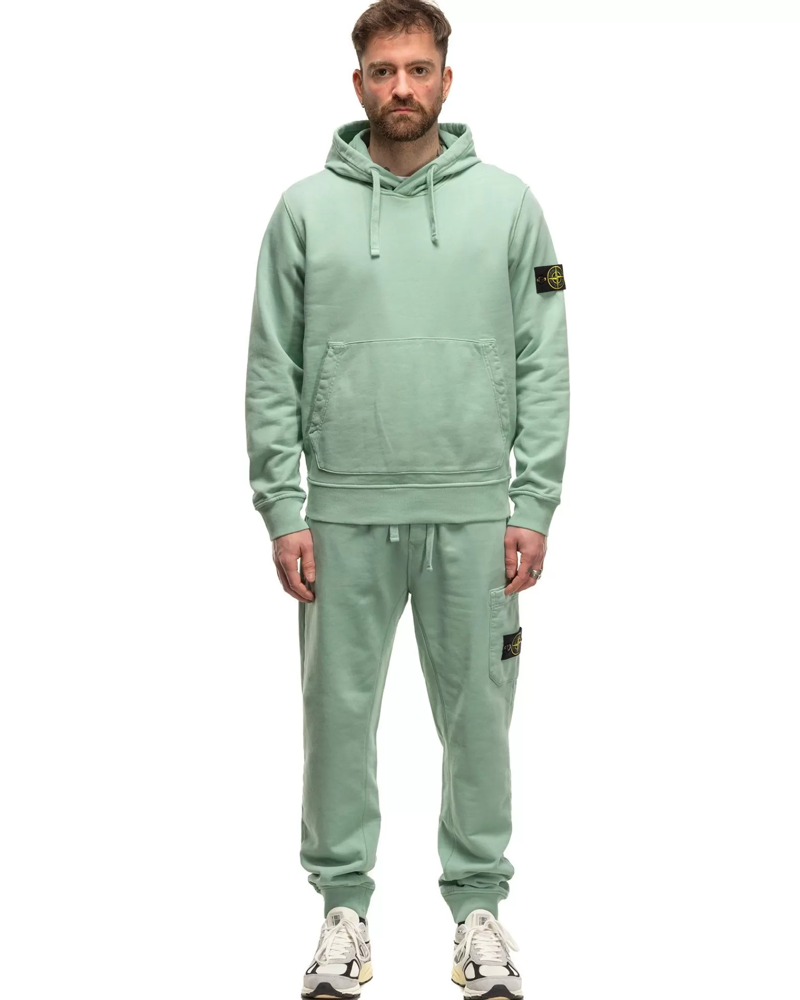 Hood Sweatshirt Light Green*Stone Island Hot