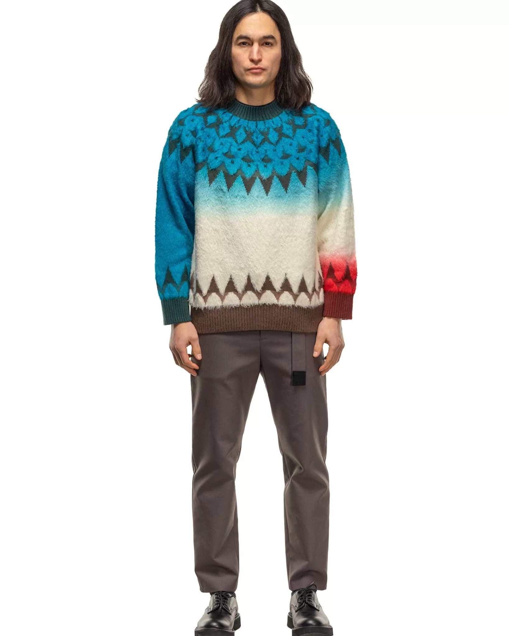 Jacquard Knit Pullover Blue*sacai Store