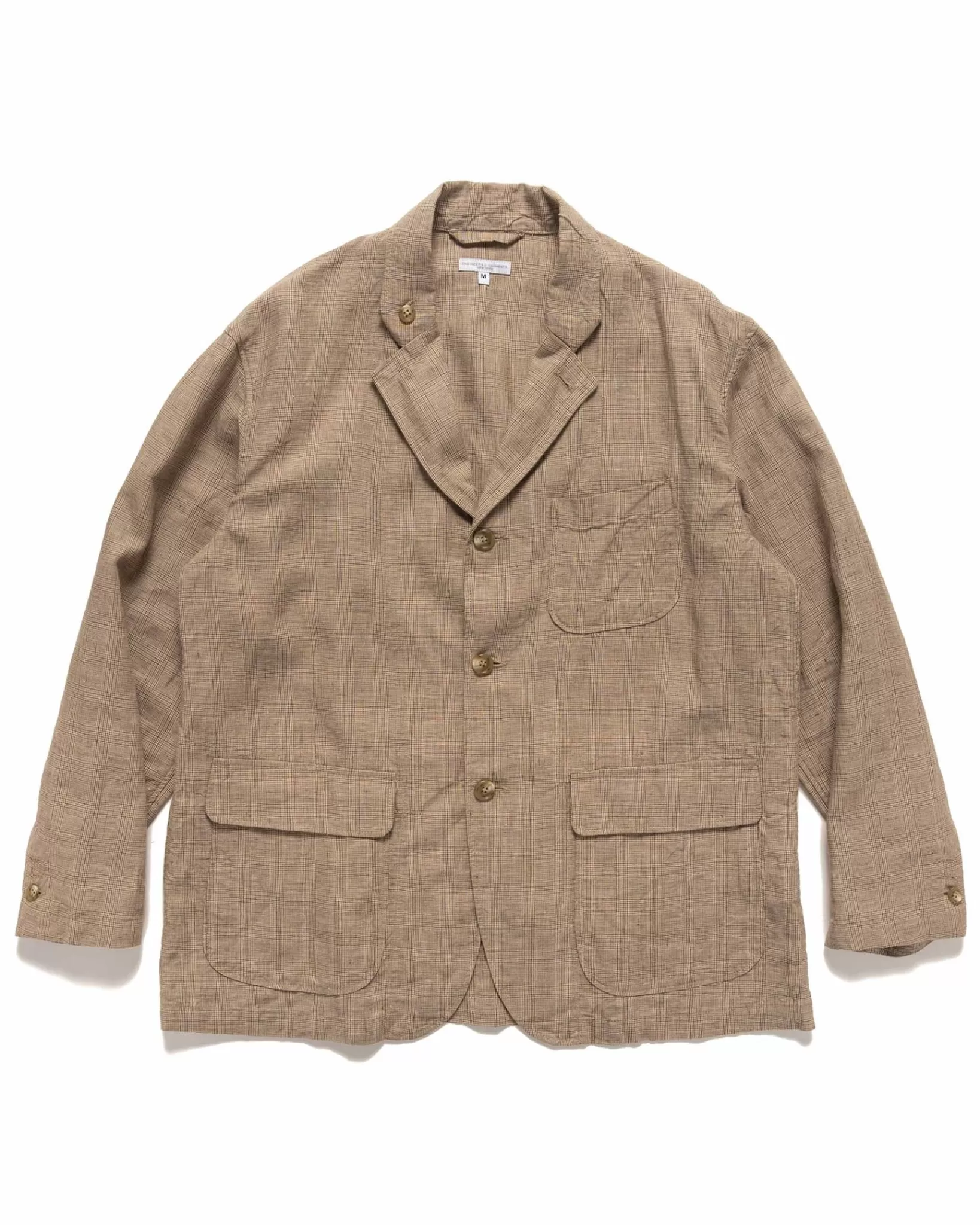 Loiter Jacket Linen Glen Plaid Beige*Engineered Garments Cheap