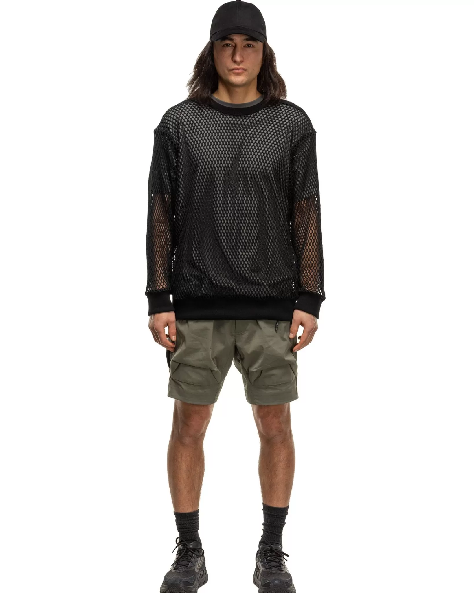 Lt-Cb101 Mesh Crew Neck Black*CCP Flash Sale