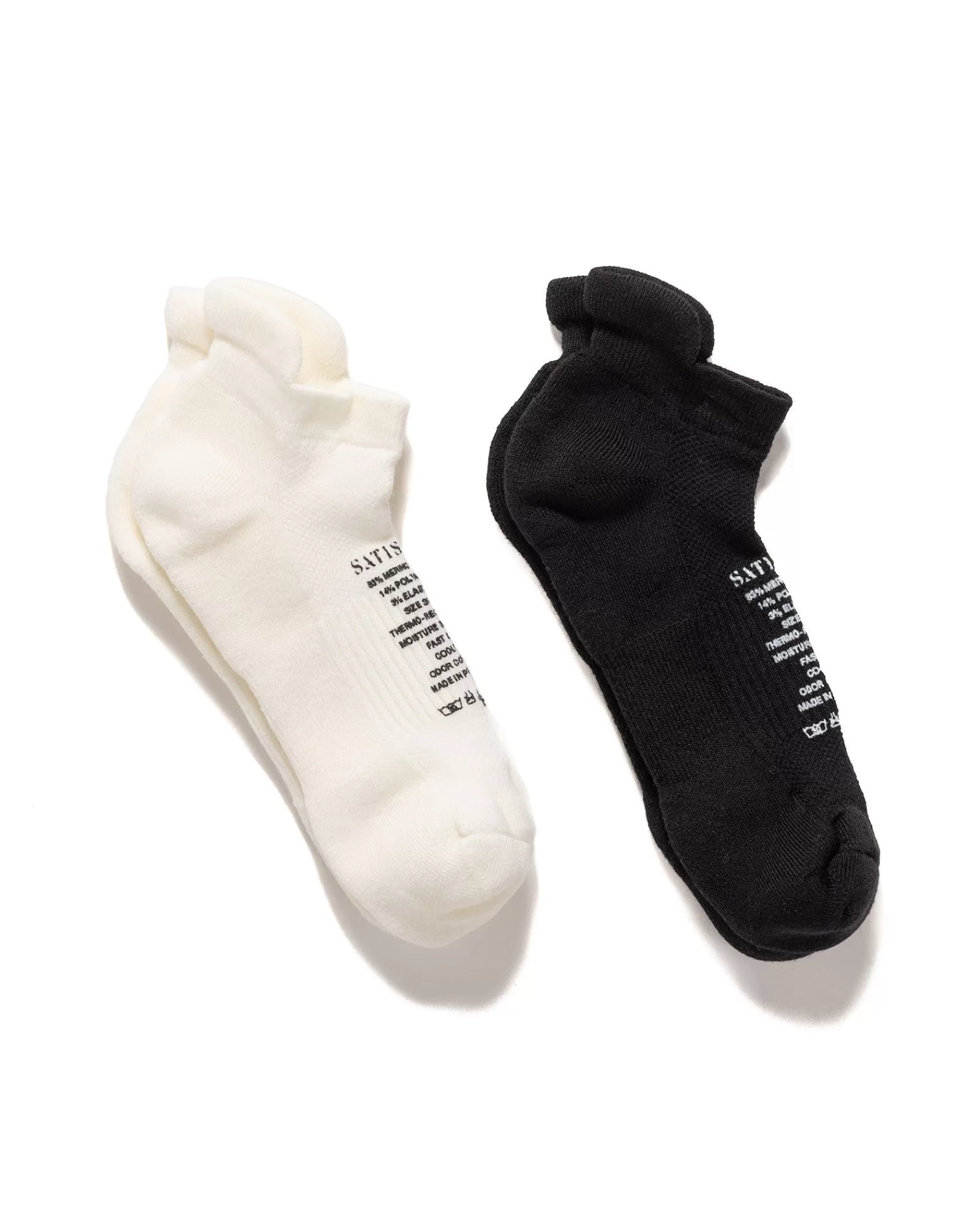 Merino Low Socks White & Black*Satisfy Clearance