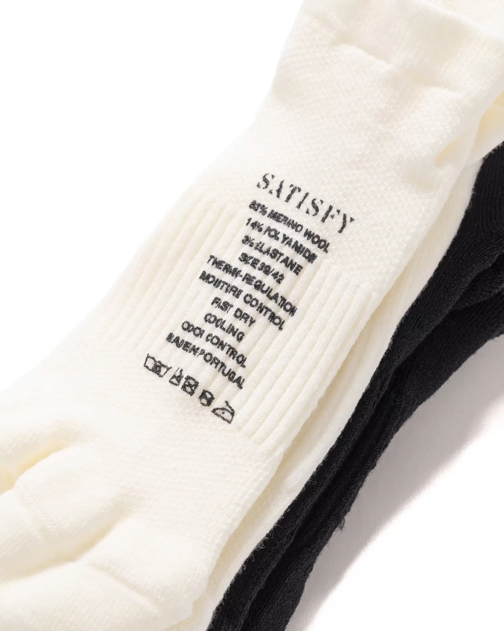 Merino Low Socks White & Black*Satisfy Clearance