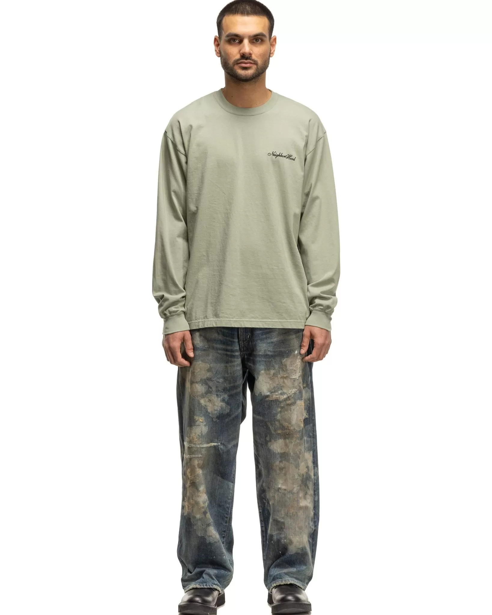 Nh. Tee Ls-3 Sage Green*Neighborhood Cheap