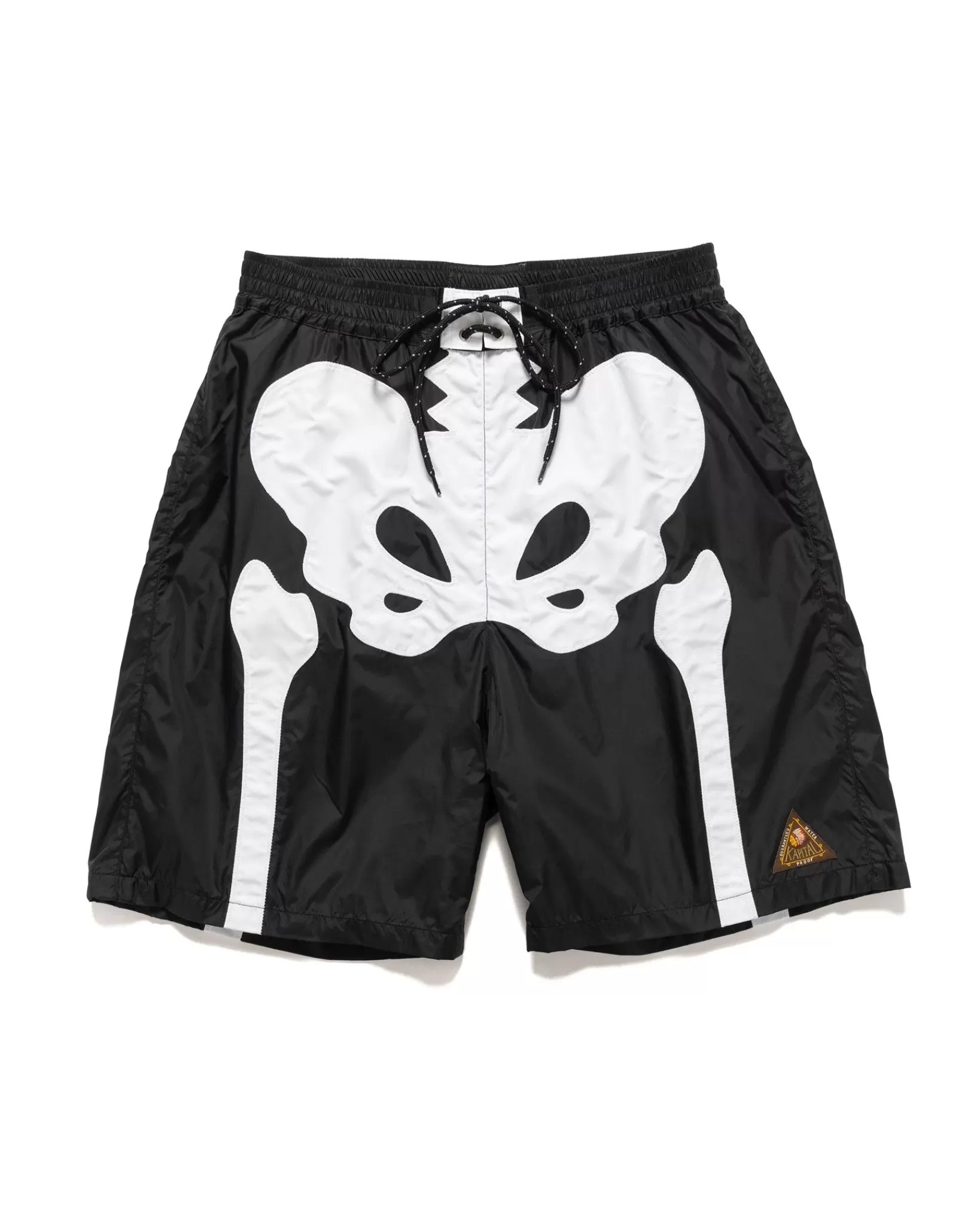 Nylon Bone Swim Trunks Black*KAPITAL Cheap