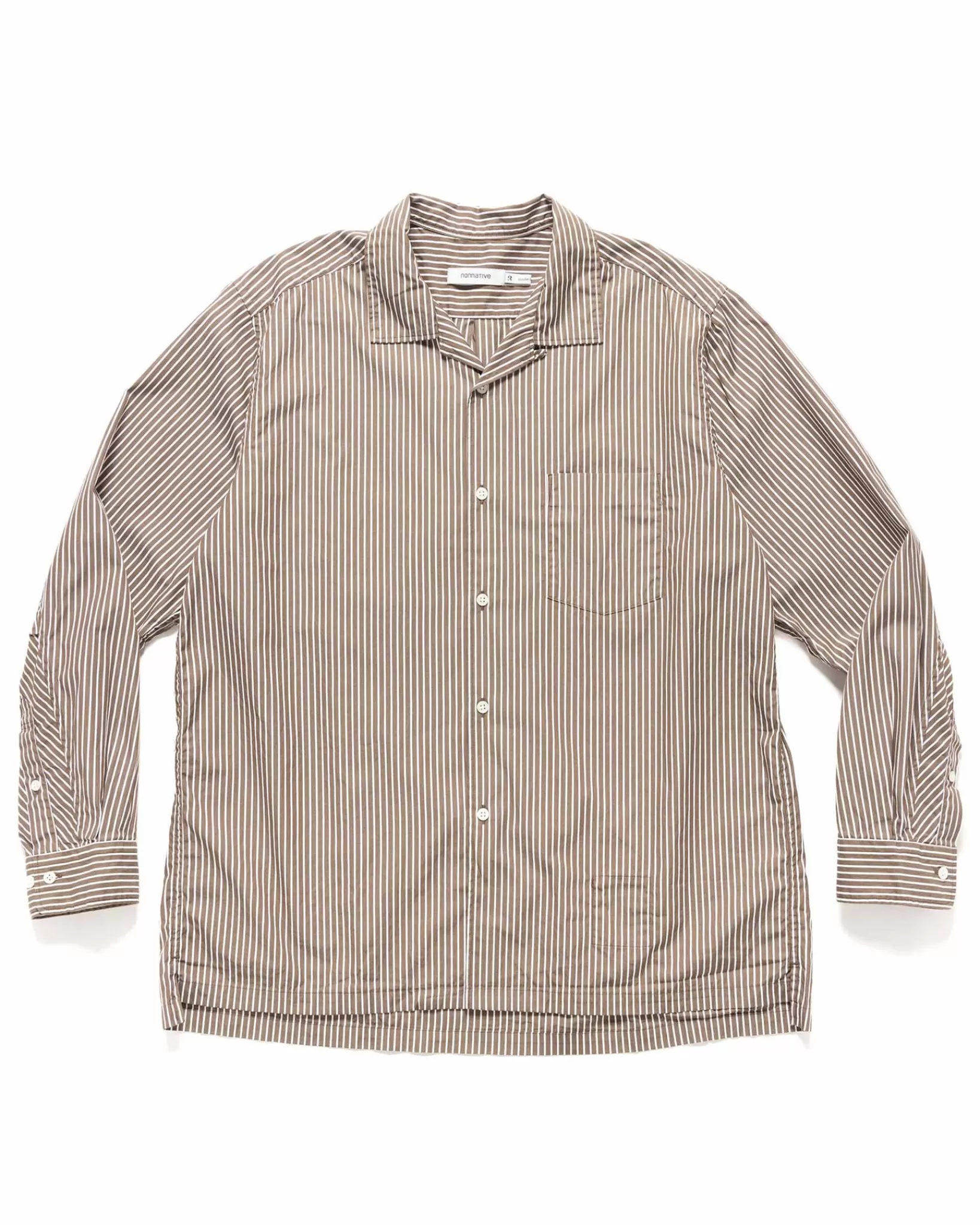 Officer L/S Shirt Cotton Broad London Stripe Khaki*nonnative Online