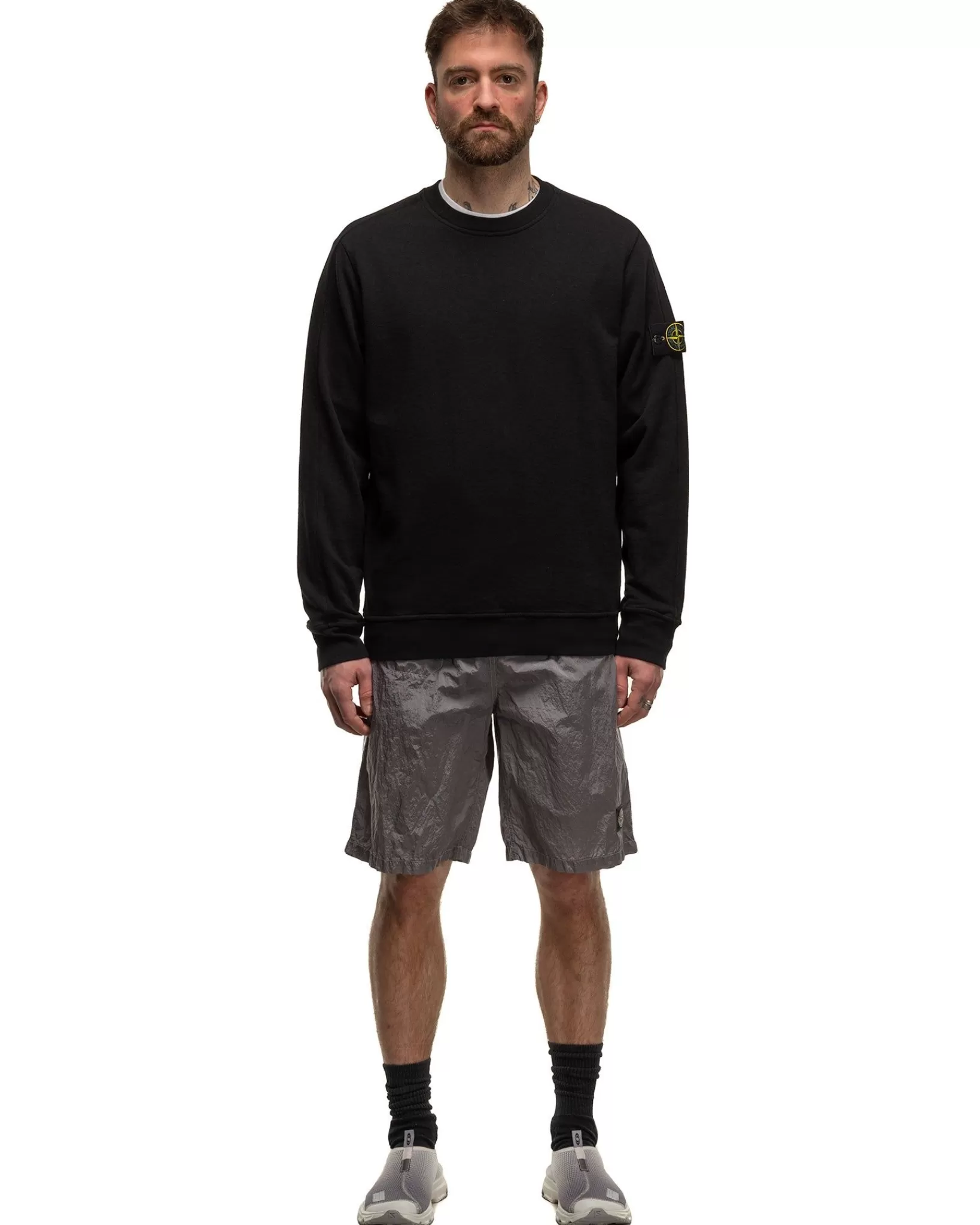 Old' Treatment Crewneck Sweatshirt Black*Stone Island Discount