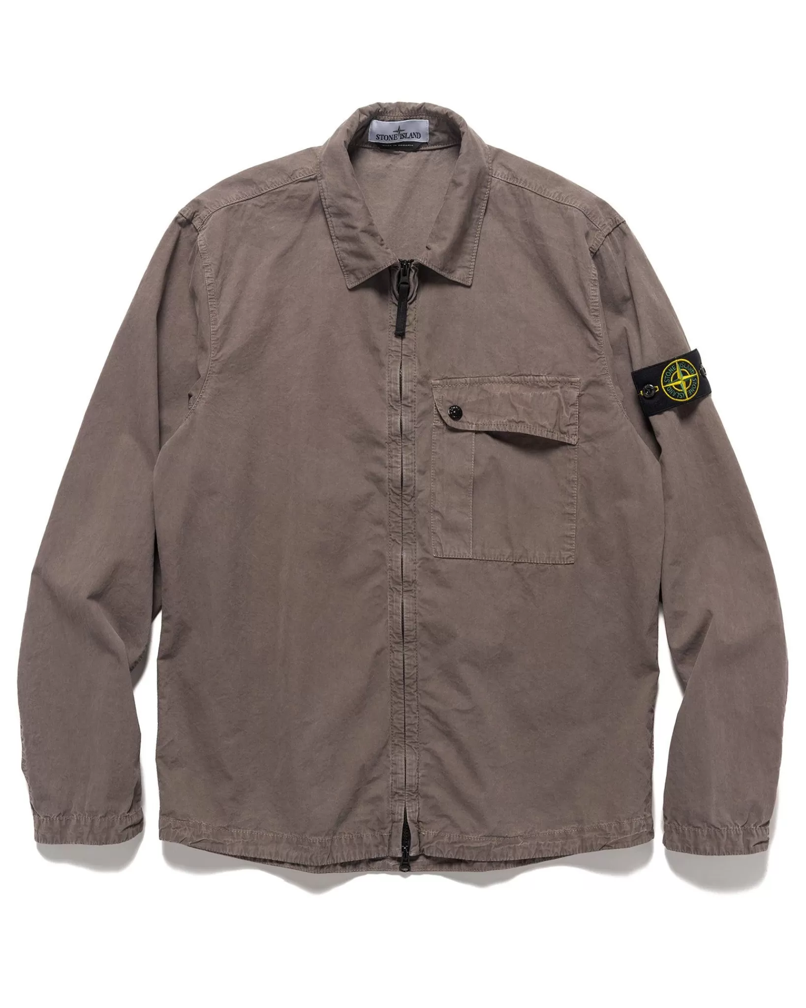 Old' Treatment Regular Fit Overshirt Dove Grey*Stone Island Clearance