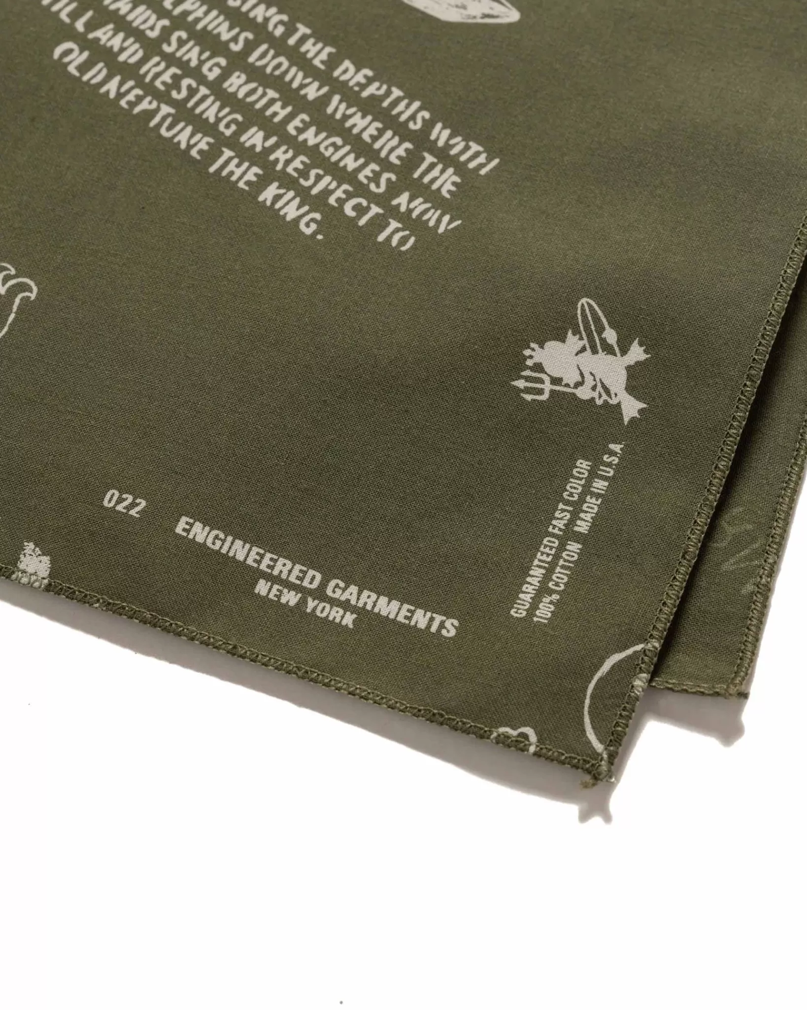 Printed Bandana Ny Olive*Engineered Garments Clearance