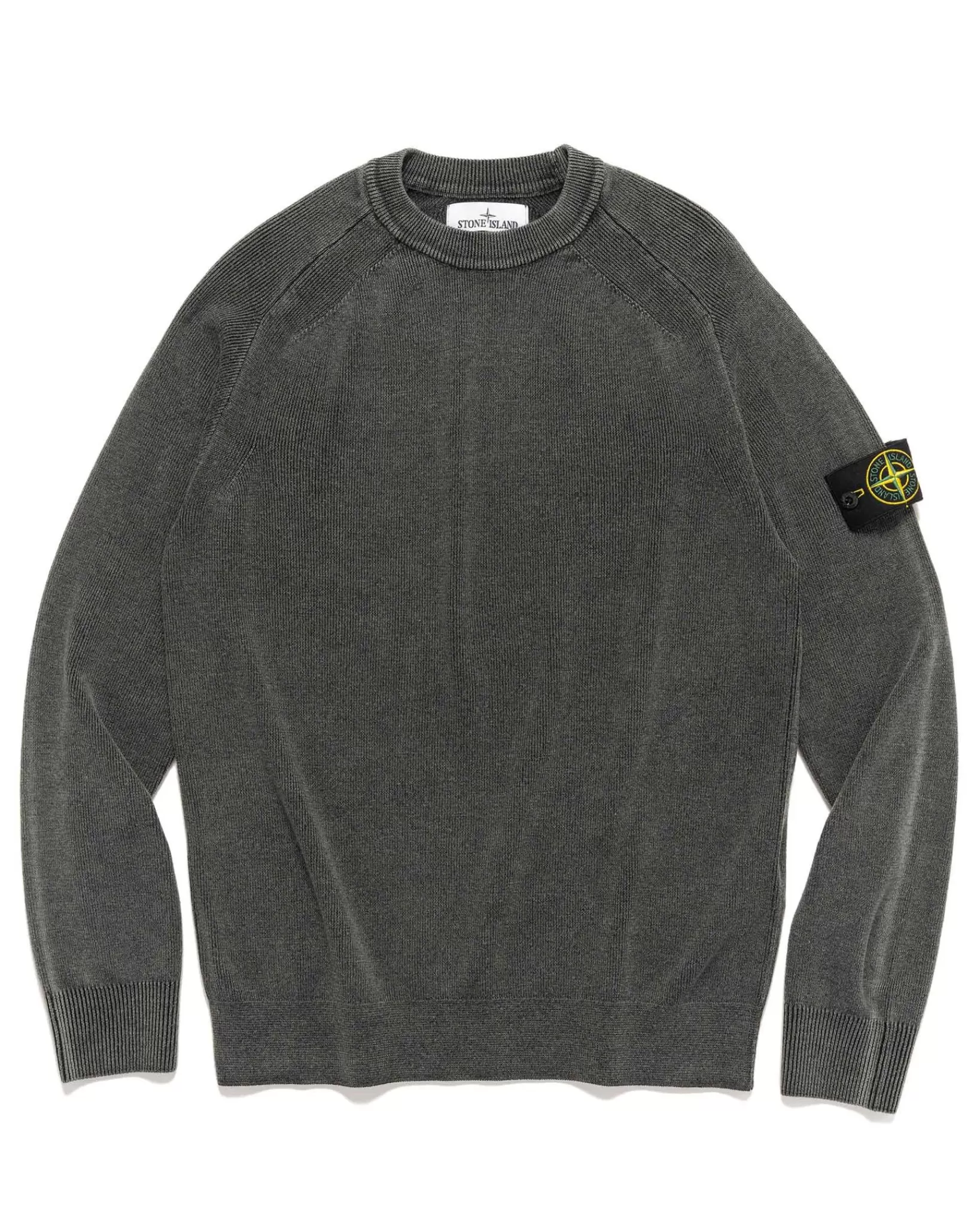 Pure Wool 'Dust' Treatment Crewneck Sweater Black*Stone Island Clearance