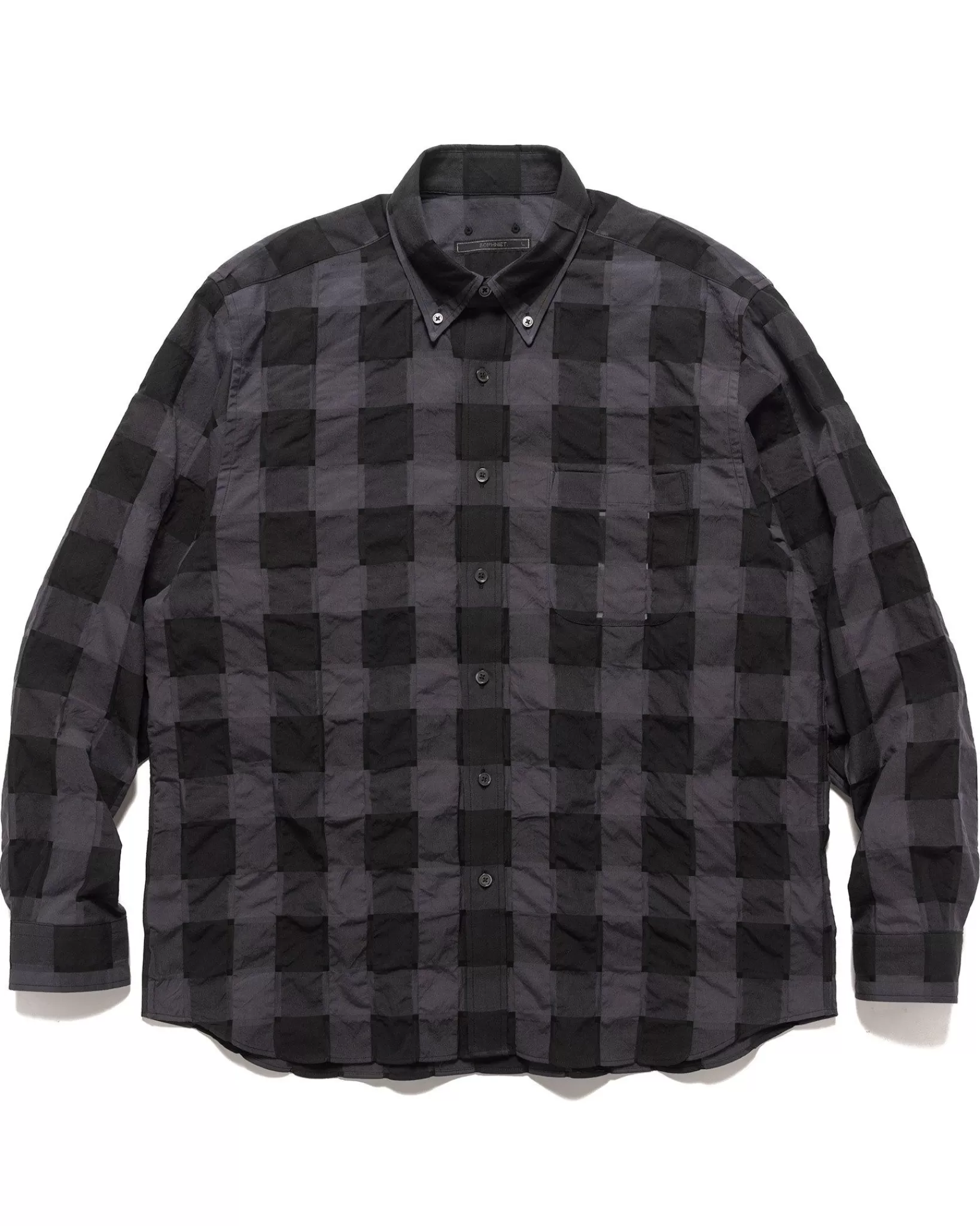 Sheer Check B.D Shirt Black*Sophnet. Online