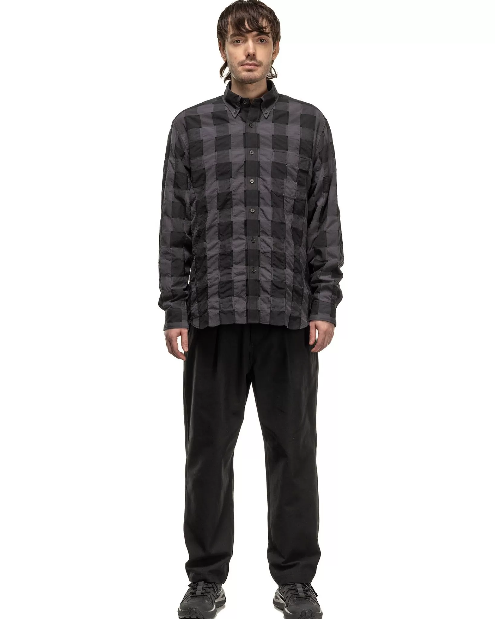 Sheer Check B.D Shirt Black*Sophnet. Online