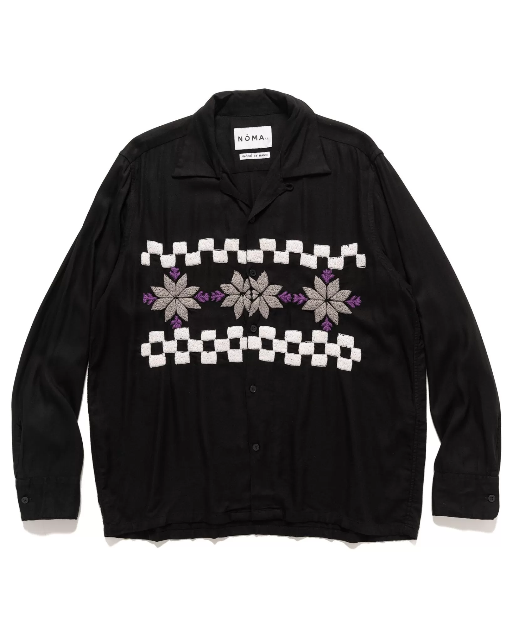 Snowflake Hand Embroidery Shirt Black*NOMA t.d. Discount