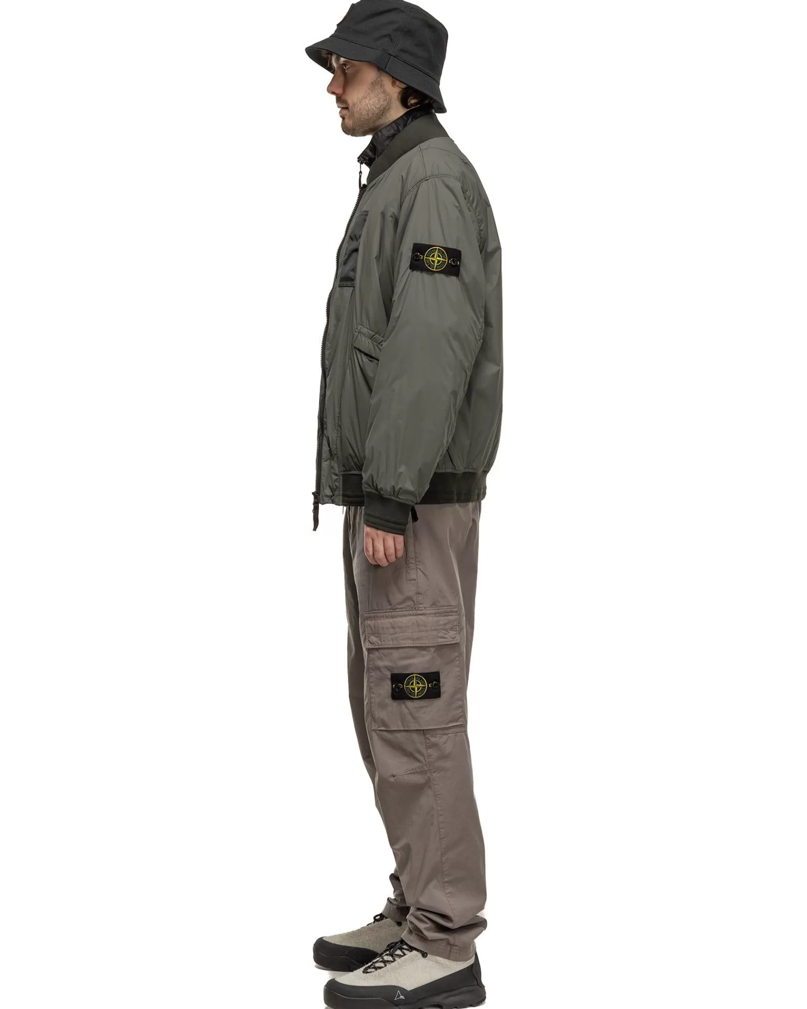 Supima® Cotton Twill Stretch-Tc Regular Fit Cargo Pants Dove Grey*Stone Island Cheap
