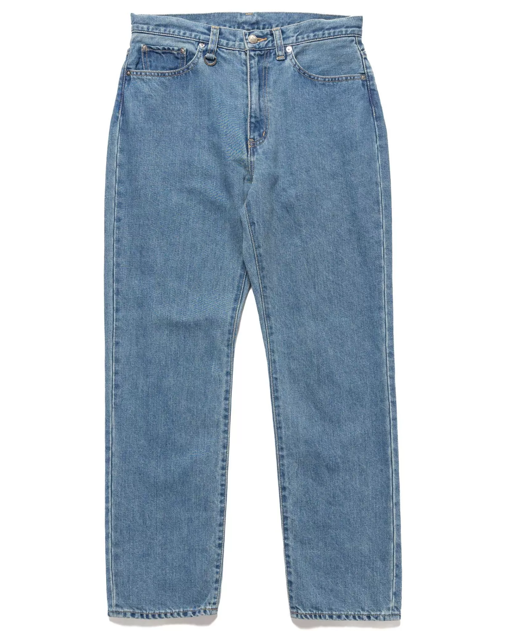 Washed Linen Denim Standard Pants Light Indigo*Sophnet. Clearance