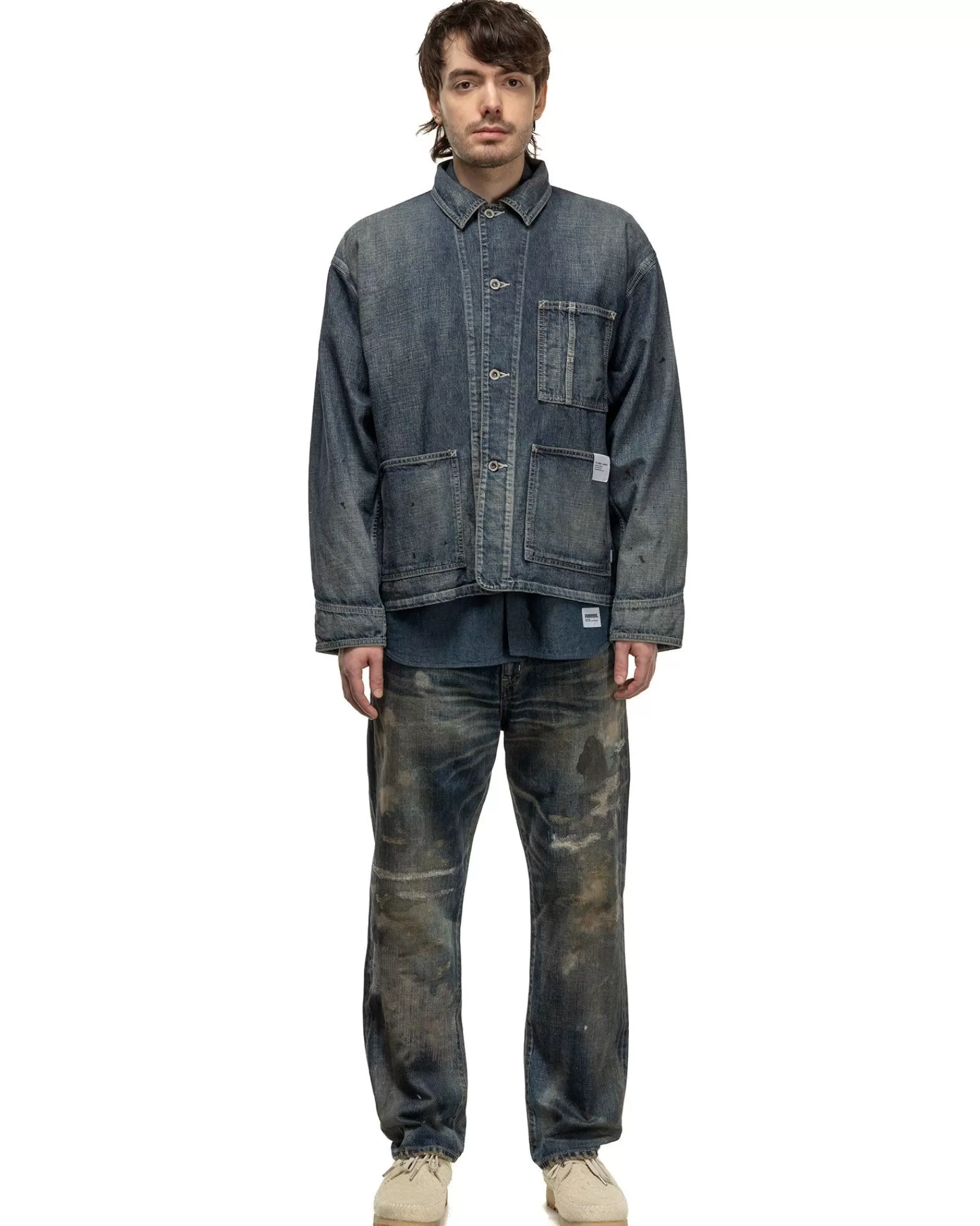 Washed Short Coverall Jacket Indigo*Neighborhood Cheap