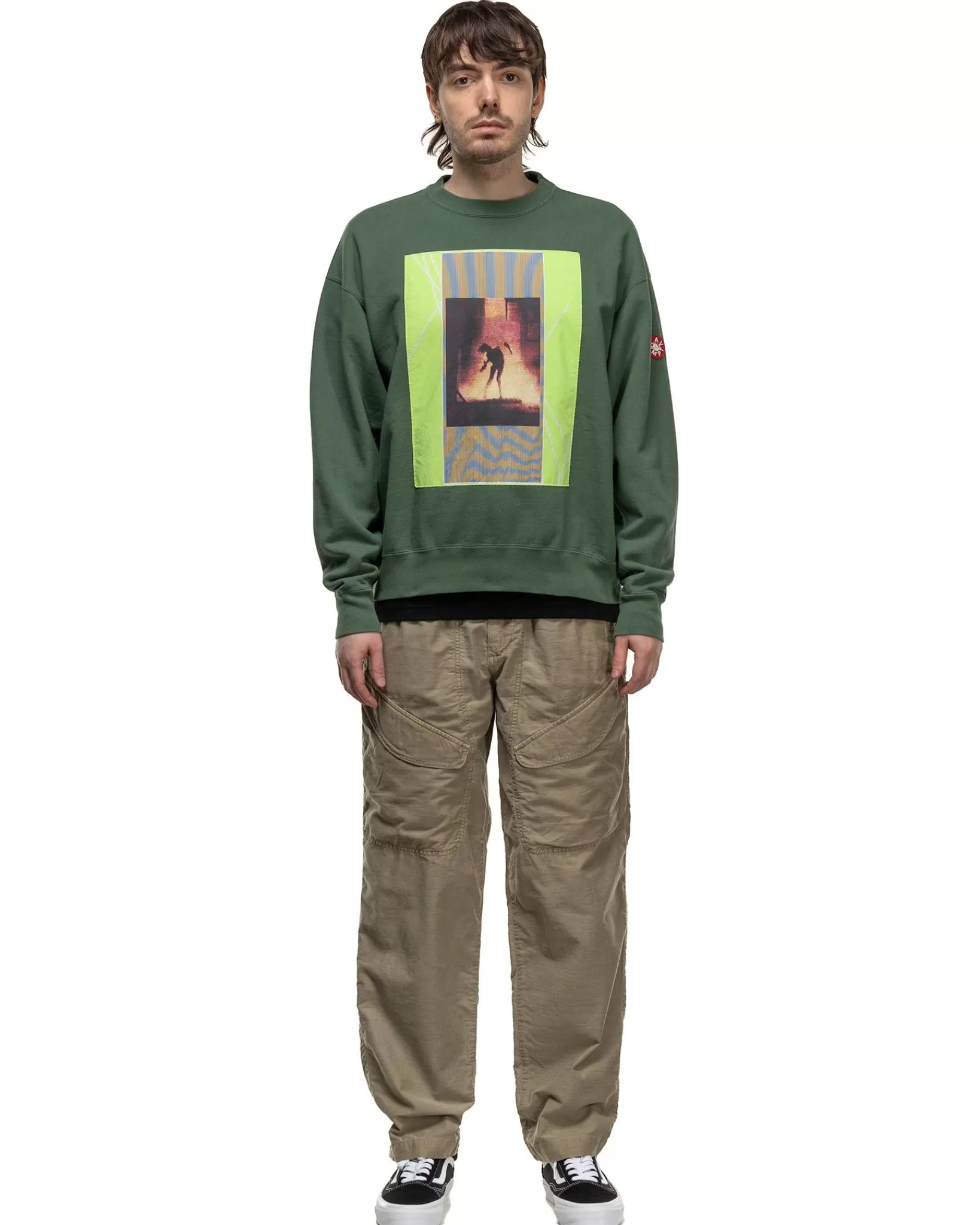 Washed Vs 8B Crew Neck Green*CAV EMPT Sale