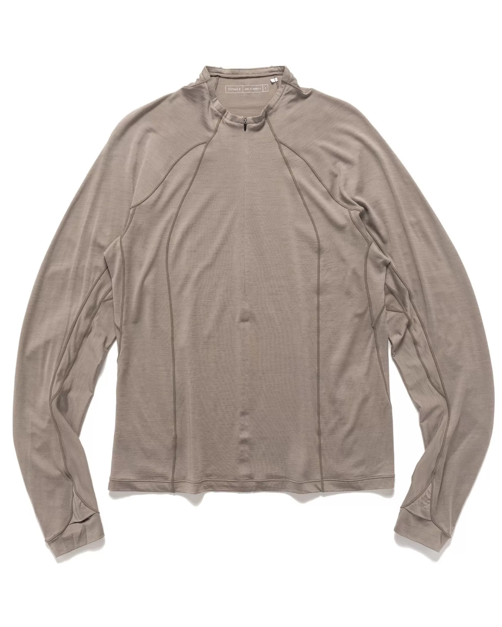 Wool Half Zip L/S T-Shirt Grey Beige*Goldwin 0 Discount